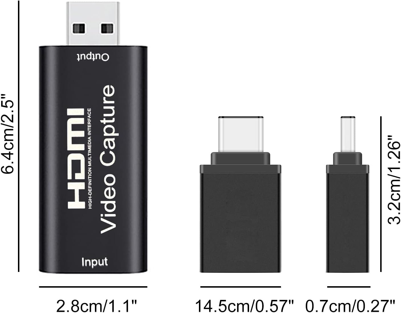 T Tersely 4K HDMI Portable Audio Video Capture Cards, HDMI to USB & USB-C 1080P Record via DSLR Camcorder for Windows Mac OS Macbook HD Acquisition, Live Broadcasting, Video Conference, Gaming image number 1