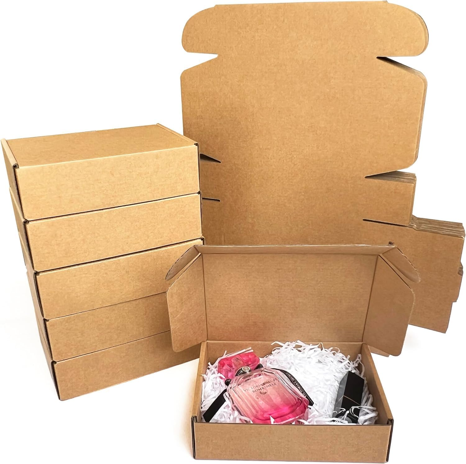 25 Pack Small Shipping Boxes - 9X6X2 Inch Kraft Corrugated Packaging for Jewelry, Gifts, Christmas or Bridal Proposal image number 2