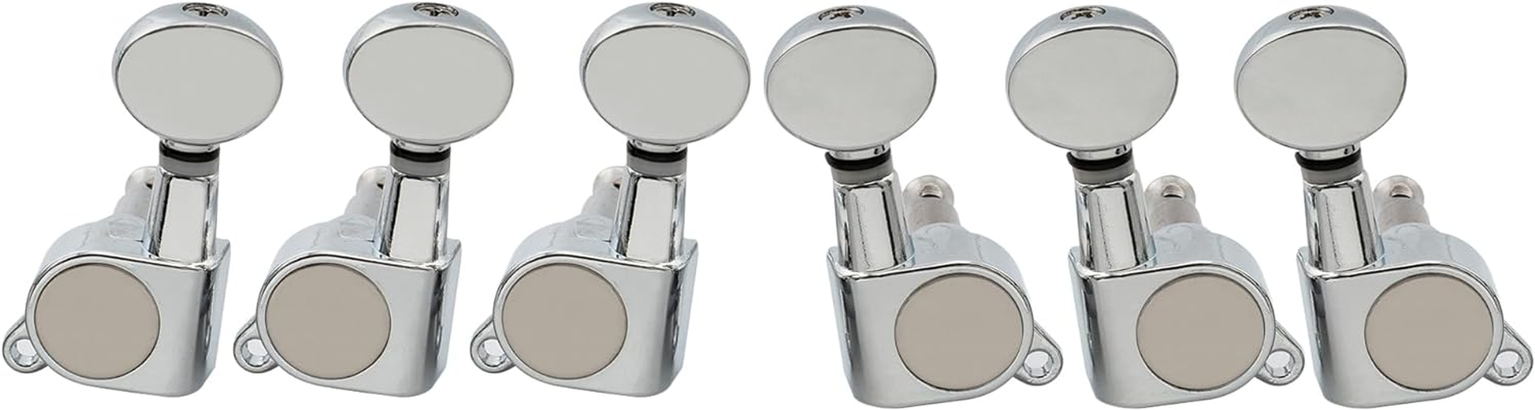 Musiclily 3L3R Sealed Guitar Tuners Tuning Pegs Machine Heads Set for Electric Acoustic Folk Guitar, Chrome Vintage Oval Button