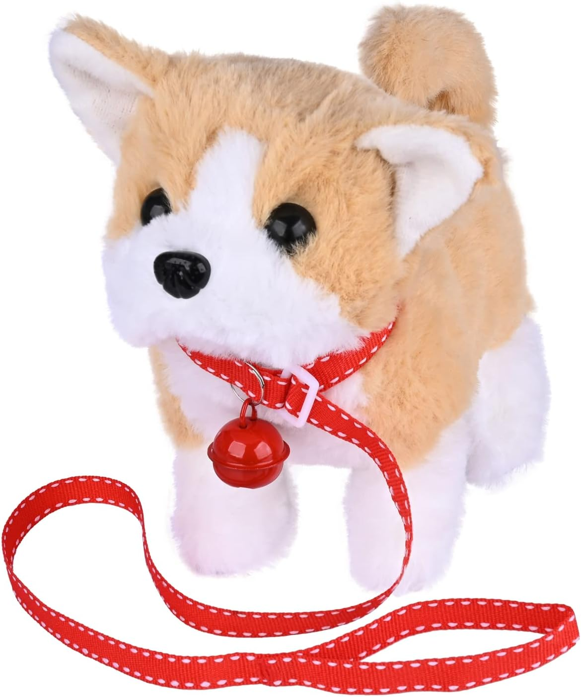 Worwoder Plush Teddy Toy Puppy Electronic Interactive Pet Dog - Walking, Barking, Tail Wagging, Stretching Companion Animal for Kids Children (Teddy Dog)