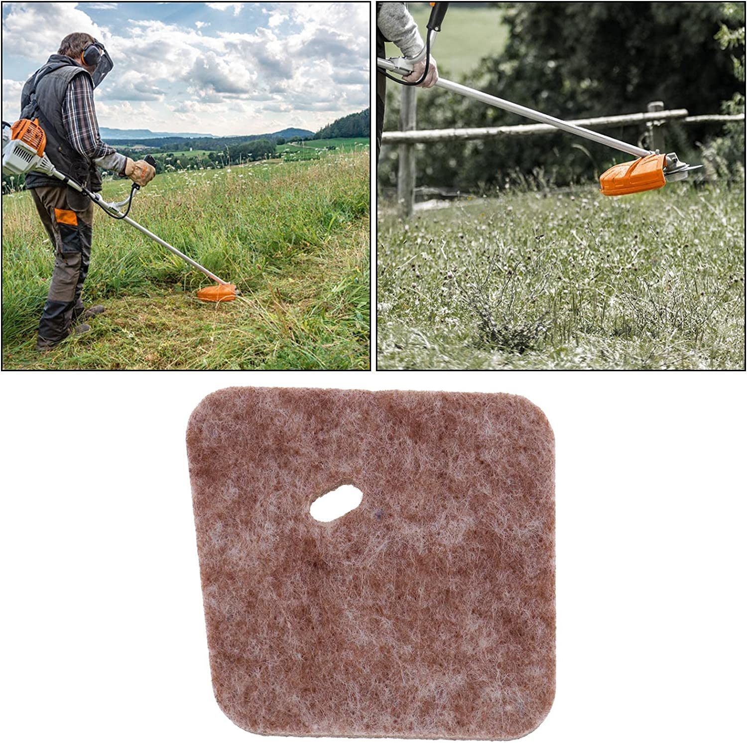 Air Fuel Filter Spark Plug Kit 4140-124-2800 Compatible with Stihl FS38 FS45 FS46 FS55 HS45 FC55 Lawn Mower Replacement Parts