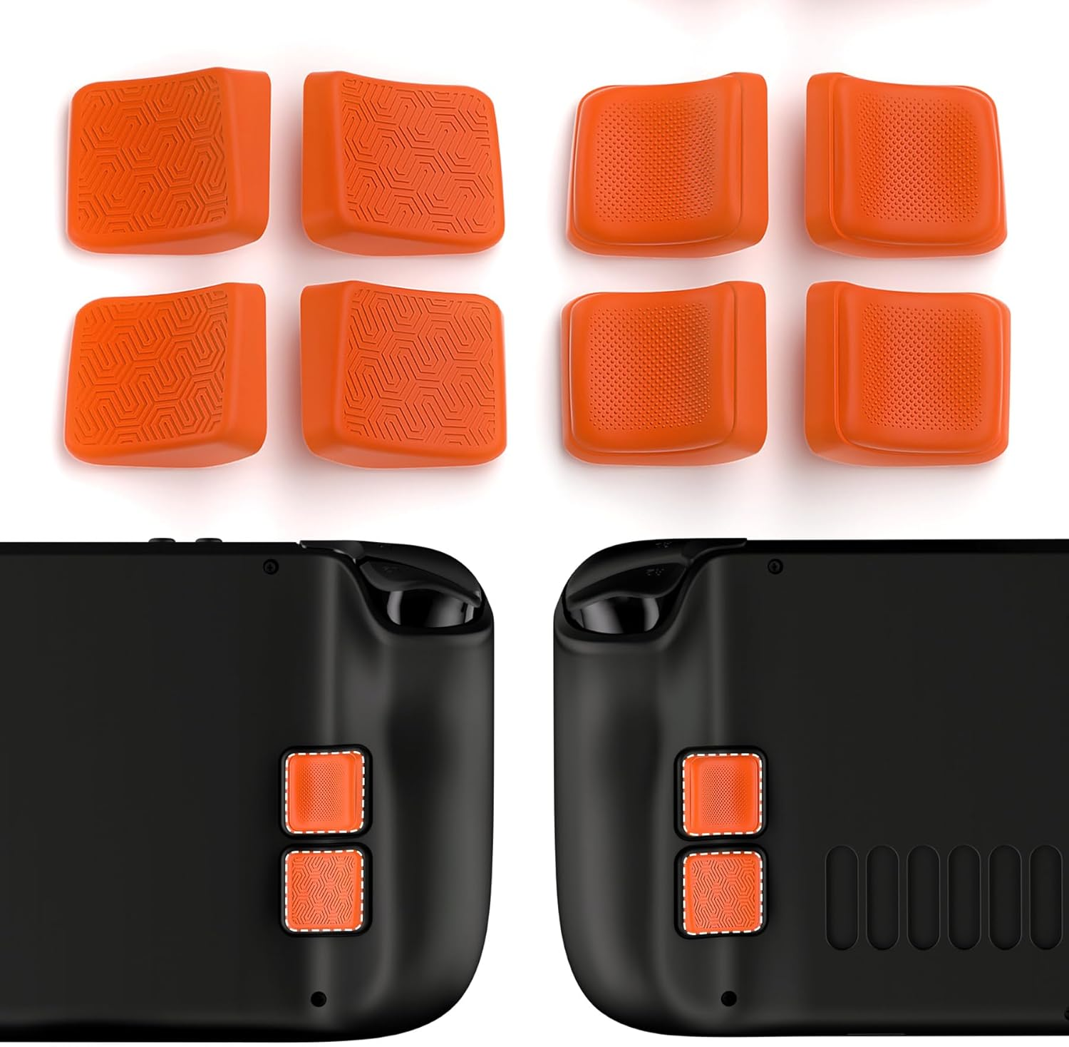 Playvital Mix Version Back Button Enhancement Set for Steam Deck LCD, Grip Improvement Button Protection Kit for Steam Deck OLED - Streamlined & Studded Design - Purple