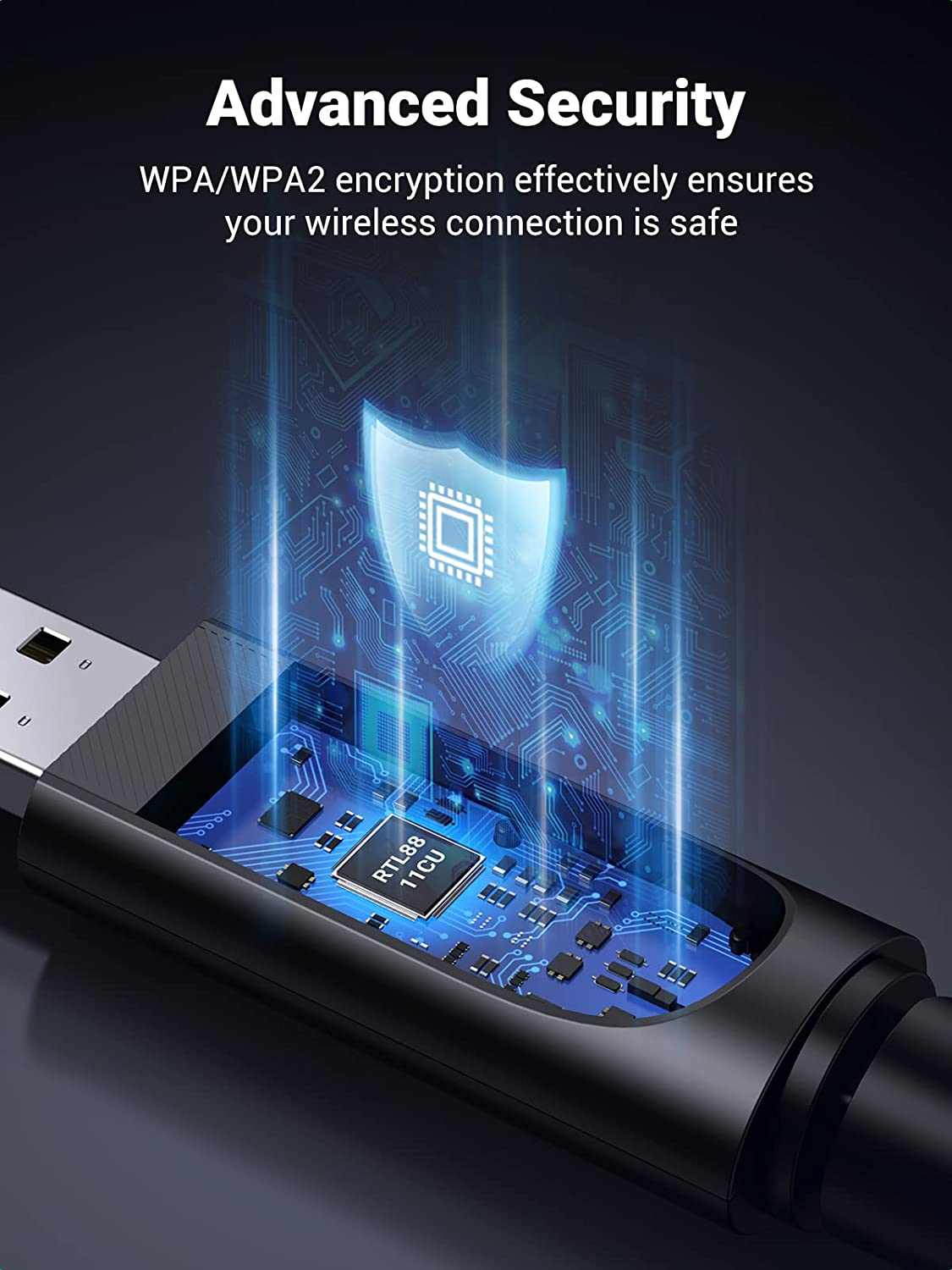 UGREEN 90339 AC650 High-Gain Dual Band Wireless USB Adapter image number 3