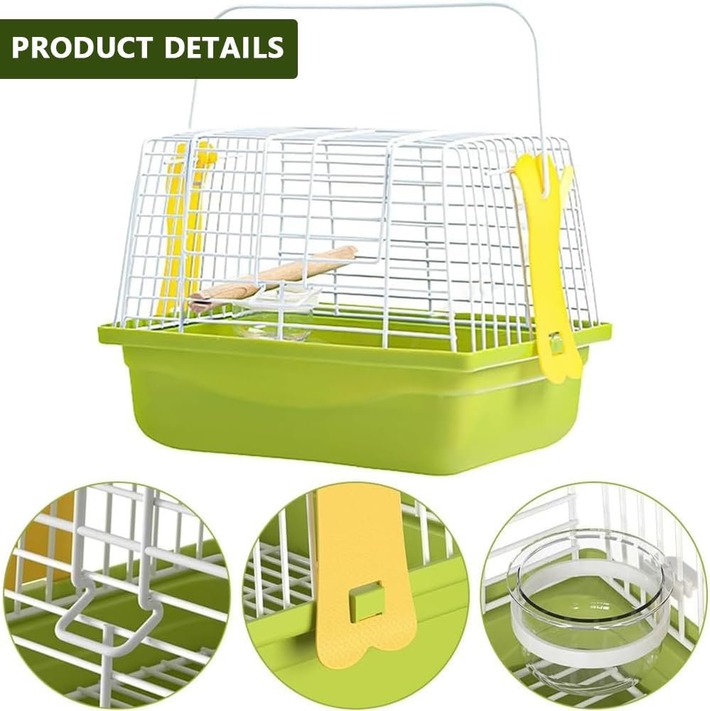 Large Portable Bird Cage &ndash; Flat Top Stackable Travel Cage for Small Birds, Parrots, Hamsters & Hedgehogs, Durable Metal Wire Crate with Food Bowl, Breathable & Lightweight Design image number 1