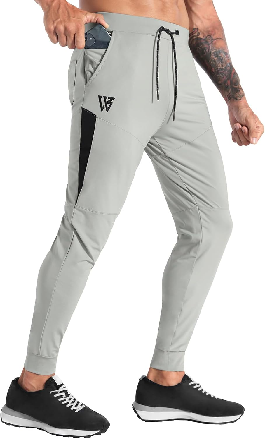 ZENWILL Men'S Lightweight Gym Track Pants,Mens Casual Athletic Workout Joggers Sweatpants with Zip Pockets