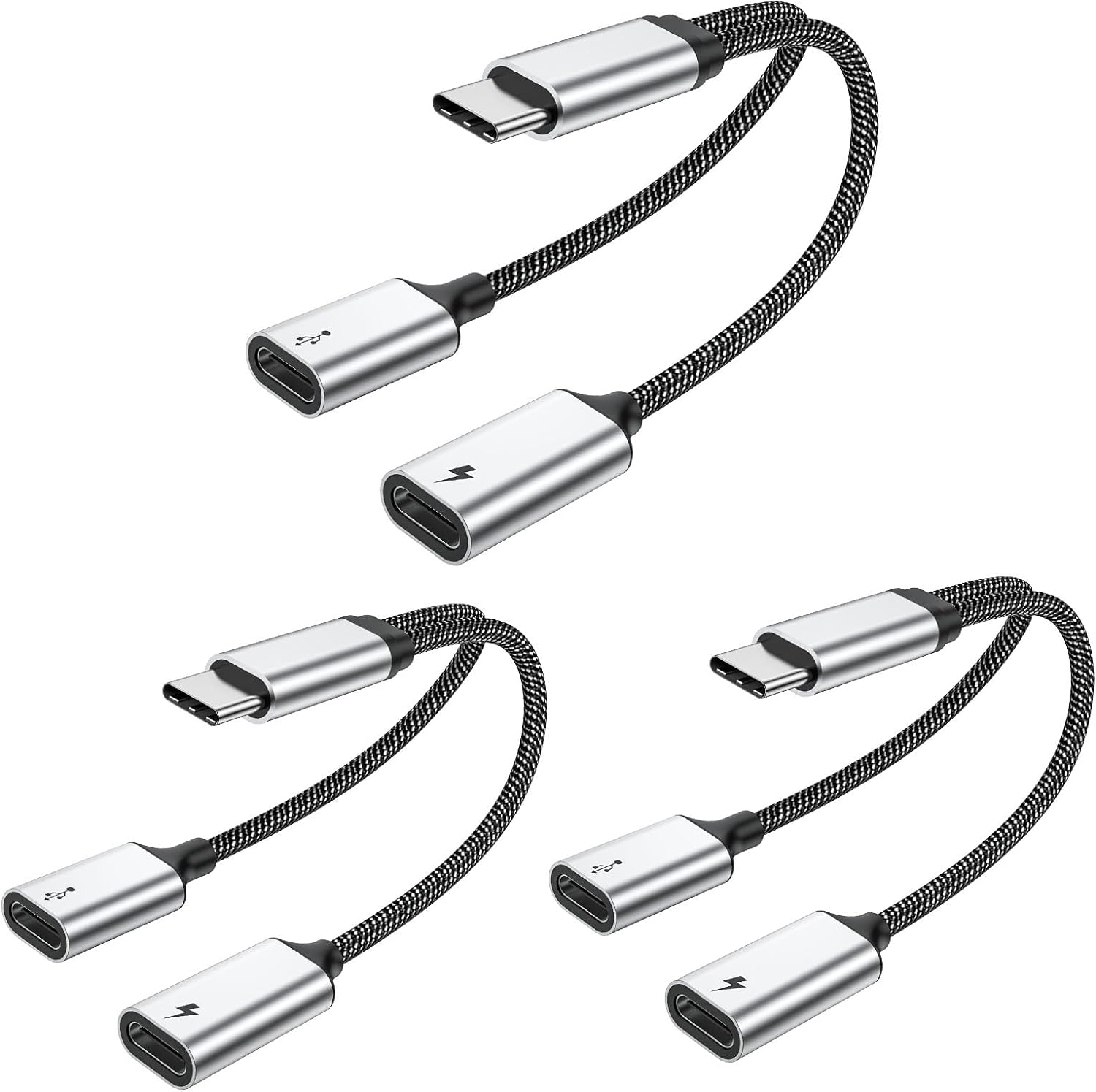 MOGOOD USB C Splitter USB C to USB C Female Adapter USB Y Splitter Cable(Not for Monitor) USB C Male to 2USB-C Female Cord Double USB C Port Hub USB C Charging Split Adapter for Mac,Xbox One,Laptop