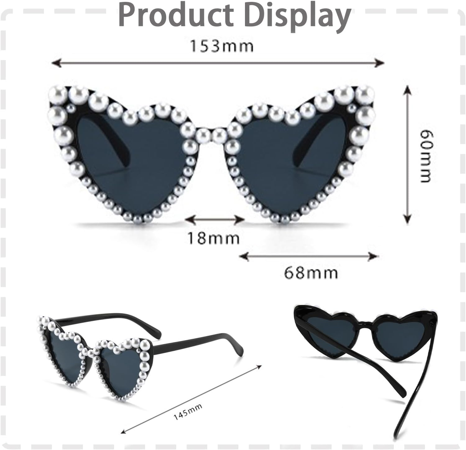 2024 NEW Love Heart Sunglasses Party Sunglasses Cat Eye Sun Glasses Heart Shaped Sunglasses Party Fancy Dress Costume Accessories for Women Men Kids Toddler Party Decorations Supplies image number 3