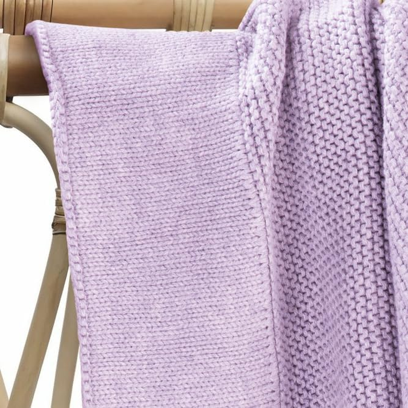 Cotton Baby Blanket Newborn and Infant &ndash; 100% Organic Cotton Classic Knit &ndash; Soft, Breathable, and Gentle &ndash; Perfect for Pram, Stroller, Crib, Nursery, and Baby Cot - 100Cm X 75Cm (Lilac) image number 1