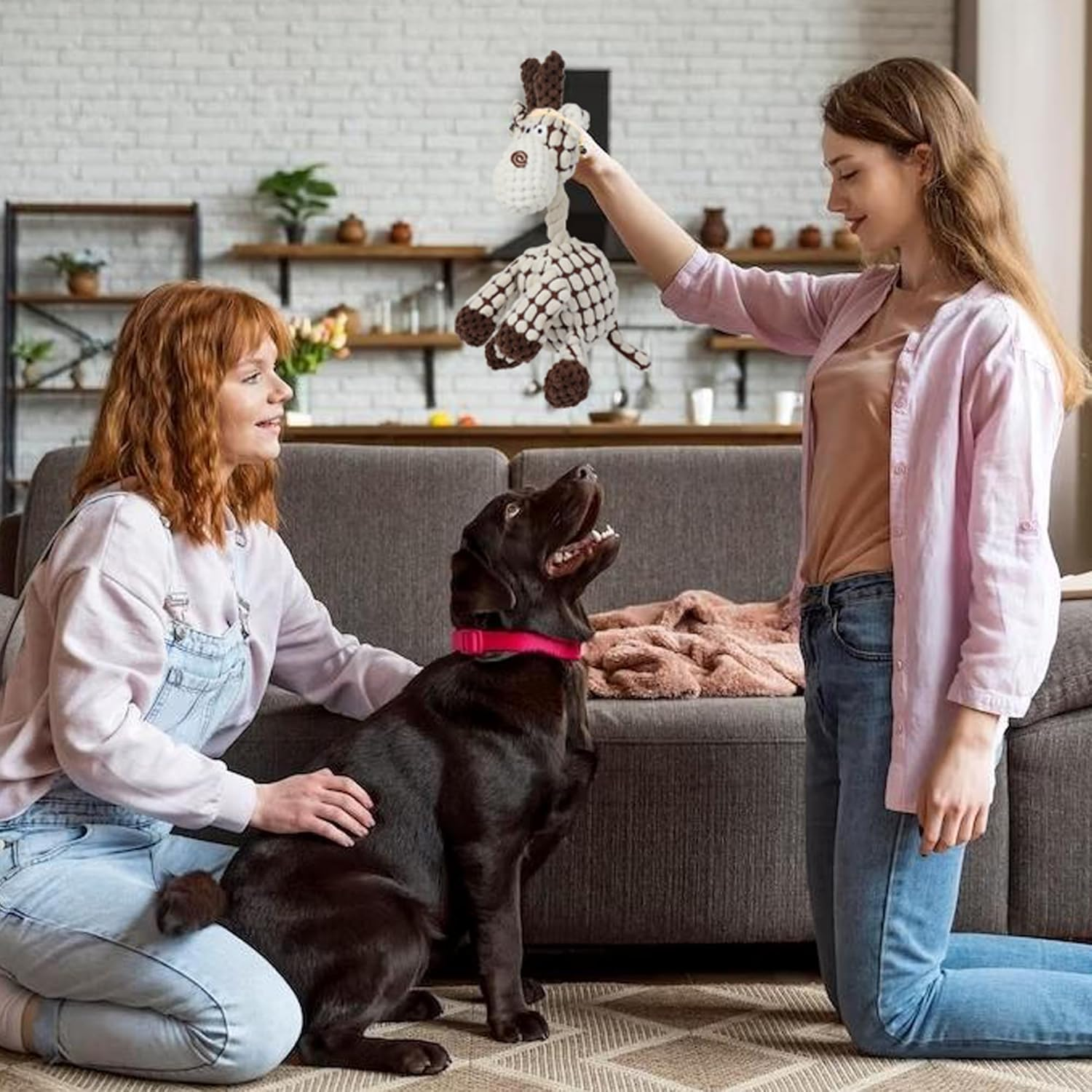 Puppy Squeaker Toys Rope Knot Donkey, Adorable Pet Squeaky Plush Toys, Perfect Companions for Small Dogs Cats Small Animals Chew Toys (White) - Grey image number 5