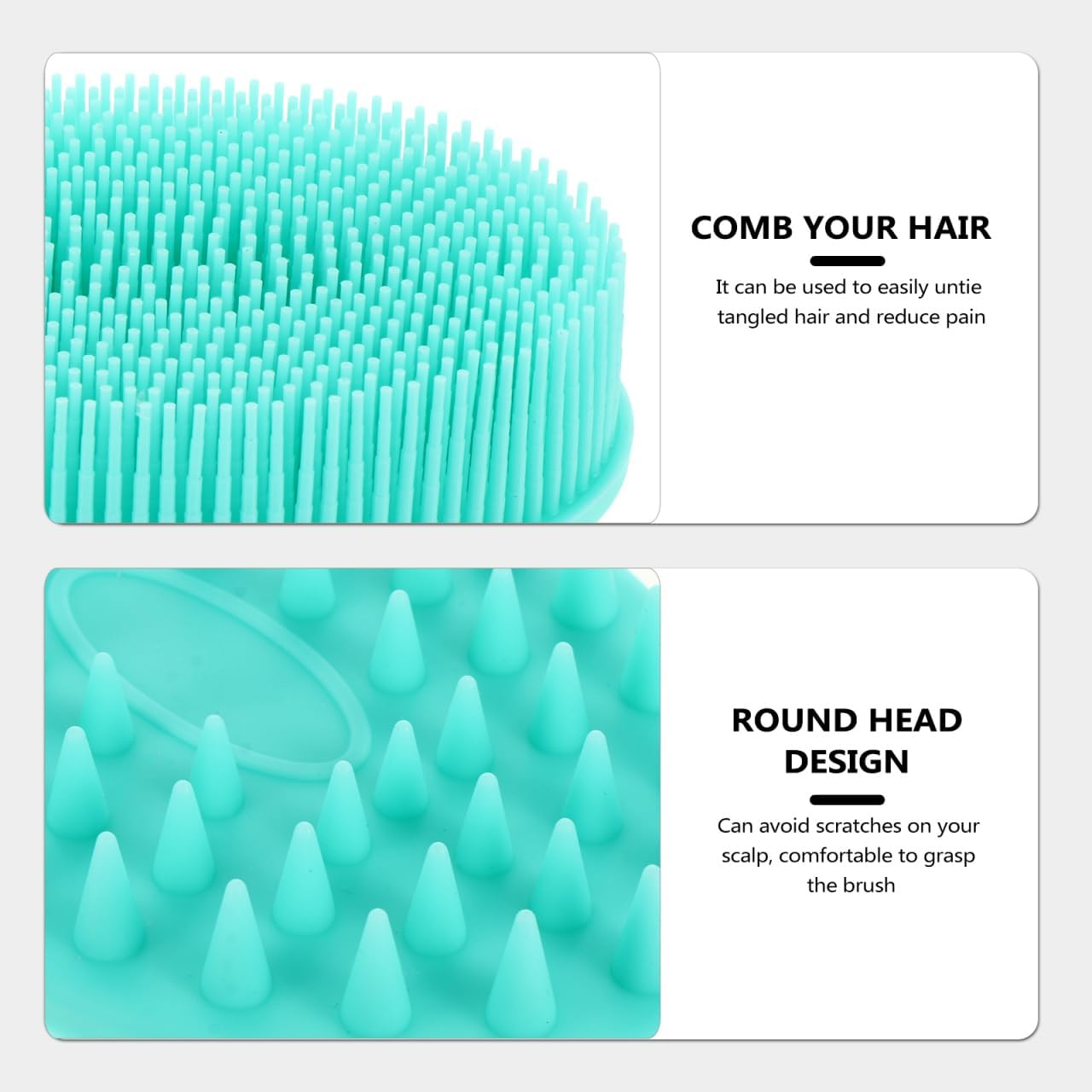 HEALLILY Silicone Body Bath Brush Cap Brush Soft Hair Massage Brush Hair Scalp Massager for Newborns Toddlers Kids Shower image number 3