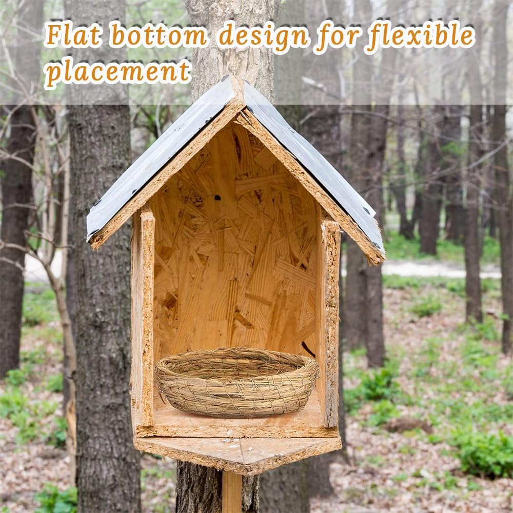 4-Pack Woven Bird Nest, Woven Grass Nest, Flat-Bottom Bird Bed, Pet Supplies for Pigeons, Parrots, Sparrows, Rabbits, Chinchillas, Hamsters, Etc. image number 1