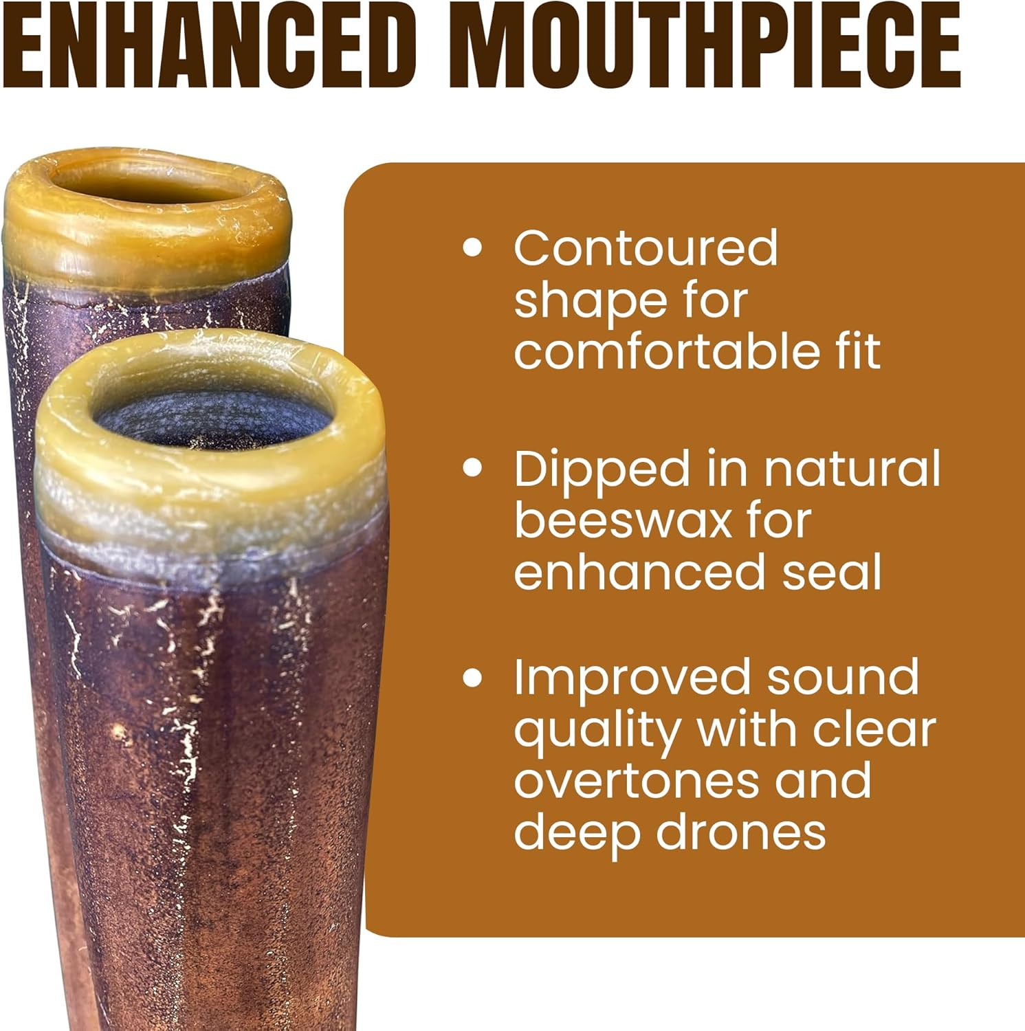 Hand-Fired Modern Didgeridoo - Beeswax Mouthpiece - Easy Player! image number 6