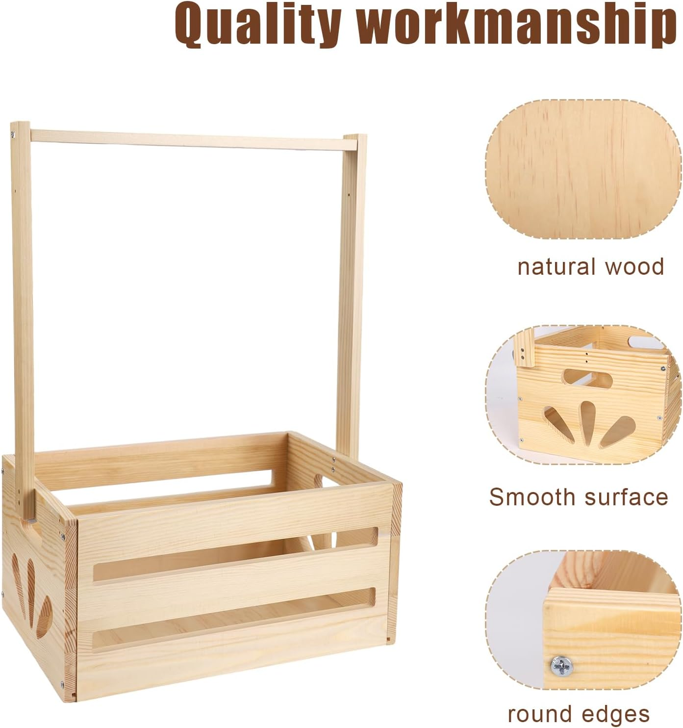 Wooden Baby Shower Crate Closet, Baby Basket with Handle Baby Clothes Rack for Baby Shower Gift Crate Baby Storage Crate Hamper Pregnancy Gifts for New Born Baby Shower New Parents