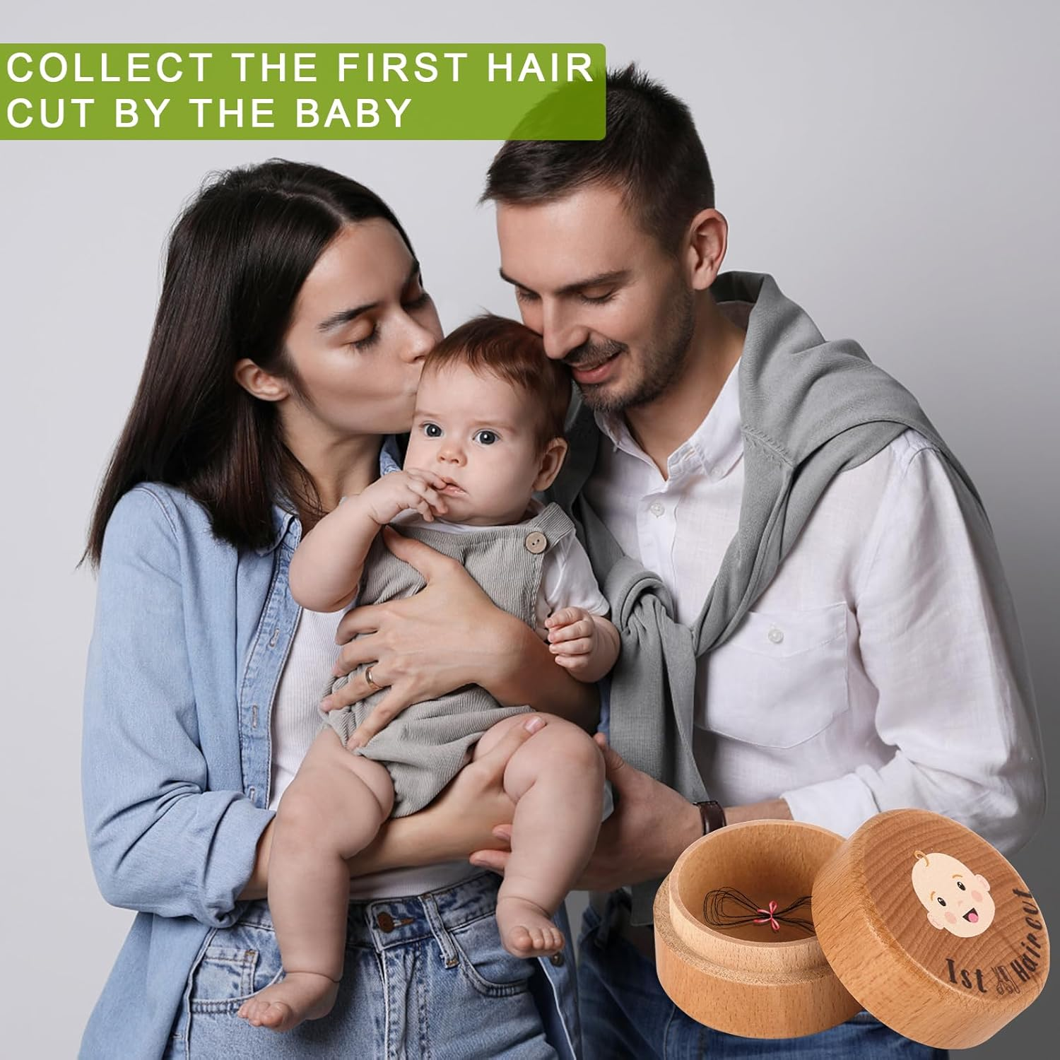 Baby'S First Hair Keepsake Box - Wooden Fetal Hair Collection Box for Baby Shower Birthday Gift image number 6