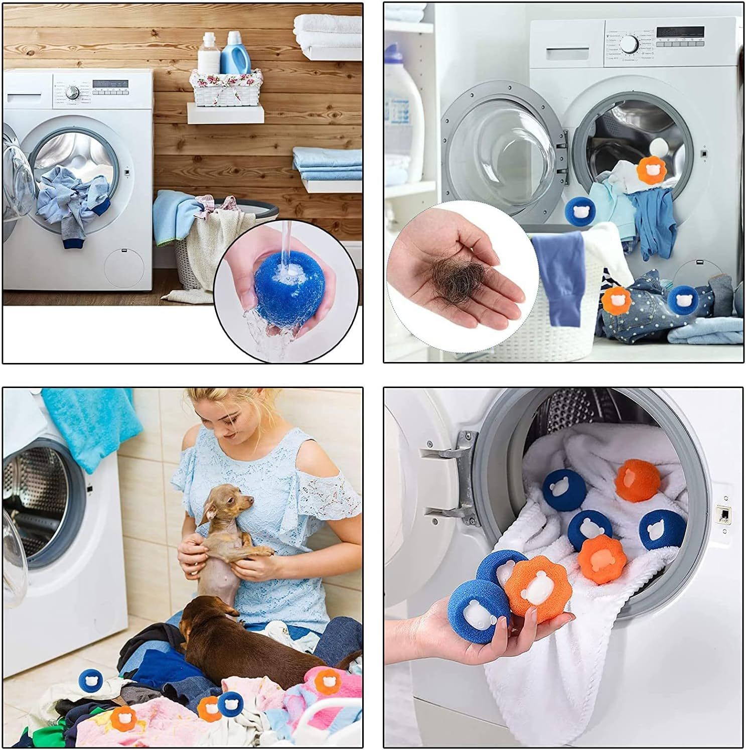 KXC Hair Removal Cleaning Ball Laundry Ball Anti-Winding Sticky Hair Removal Cleaning Ball, Pet Washing Ball for Laundry Washing Machine Hair Catcher Laundry Ball, for Clothing/Pet Hair Remover -6PCS image number 4