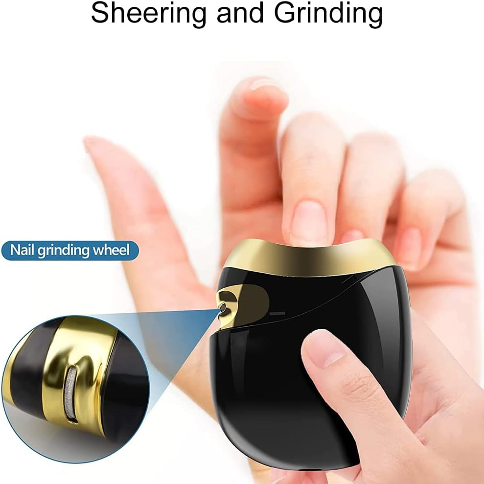 Lancoon Electric Nail Clipper, Stainless Steel Blade with Charging Port Portable Safe Curved Protection Design save Time and Energy Shearing Grinding Fingers Toes, Suitable for Home Babies Seniors