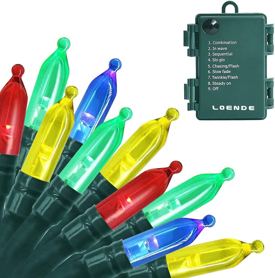 50-Count 8 Modes Christmas Lights with Timer, 18Ft Battery Operated String Light Mini Lights Set for Indoor Outdoor Wreath Decor Christmas Tree Thanksgiving Day, Multicolor image number 2