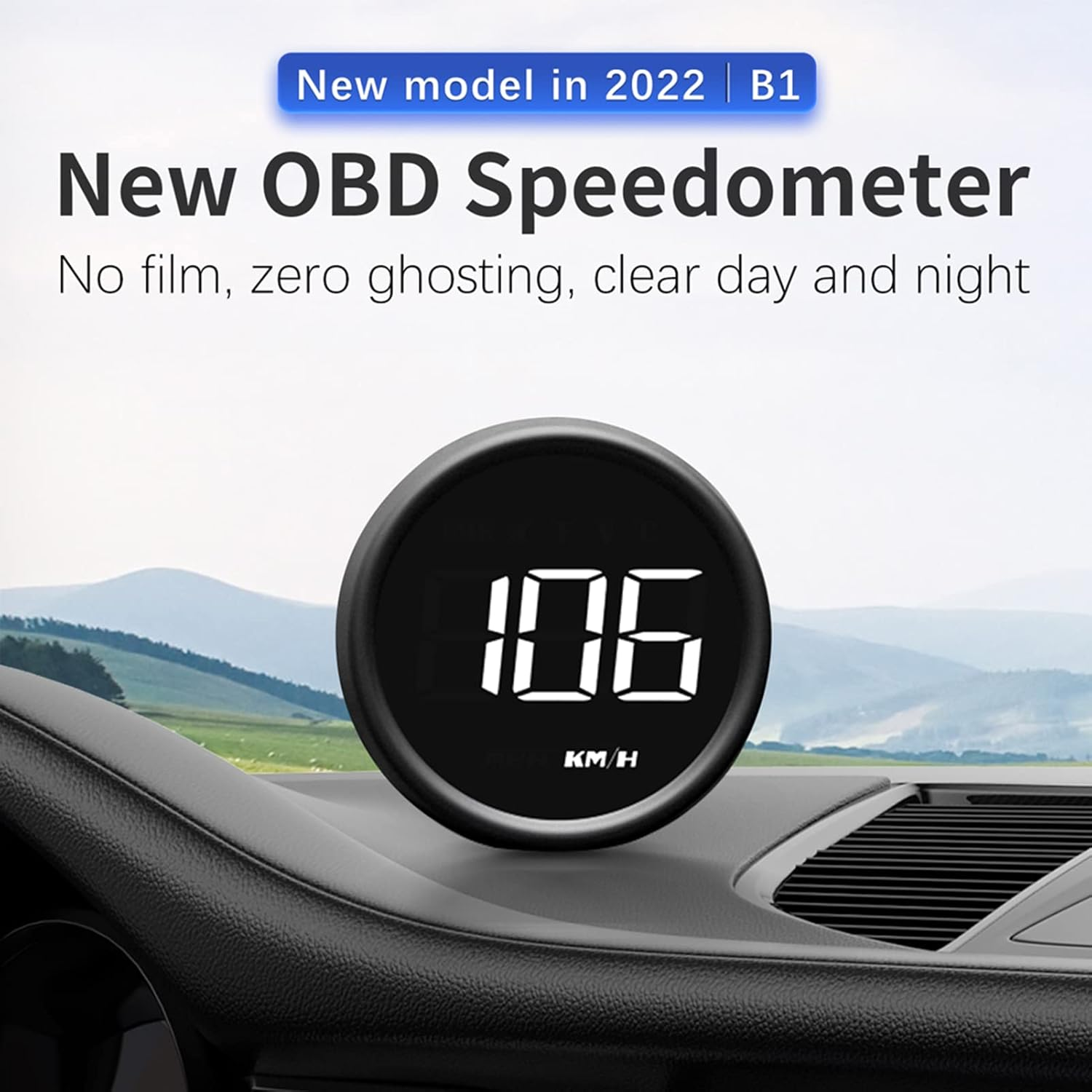 Domary Car New OBDII Speedometer Head-Up Display B1 Multi-Functions Car Diagnostic Detector Speedometer Safe Driving image number 3