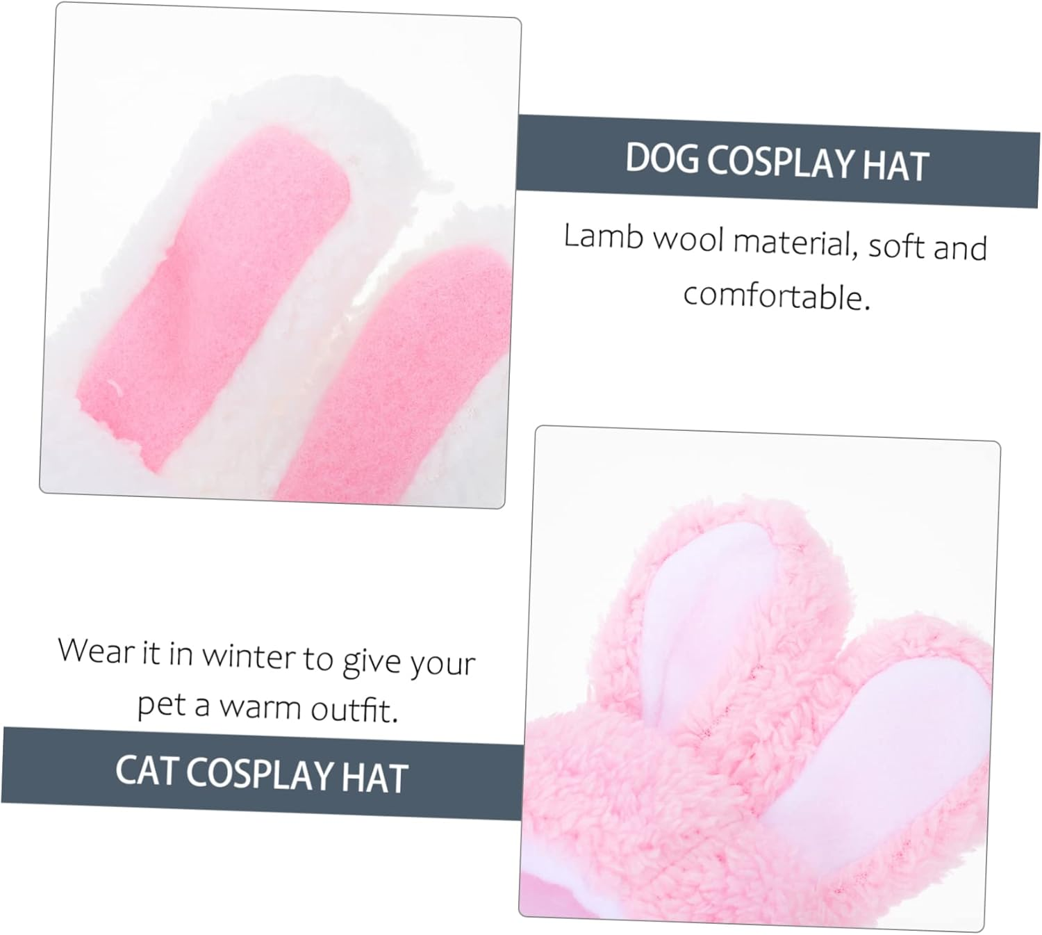 BESPORTBLE 2Pcs Pet Dog Hat Puppy Cat Hat Pet Costume Bunny Ears Rabbit Cat Ears for Small Medium Dogs Random Style