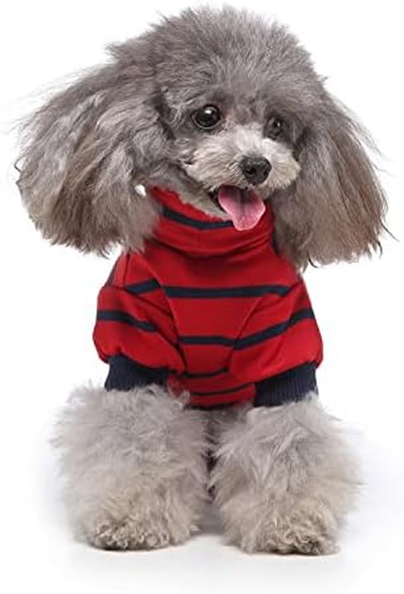 Striped Dog Pajamas for Small Dog Cooling Puppy Pullover Jumpsuit Stretchable Breathable Pet Pjs Summer Spring Pyjamas (Red, L) image number 2