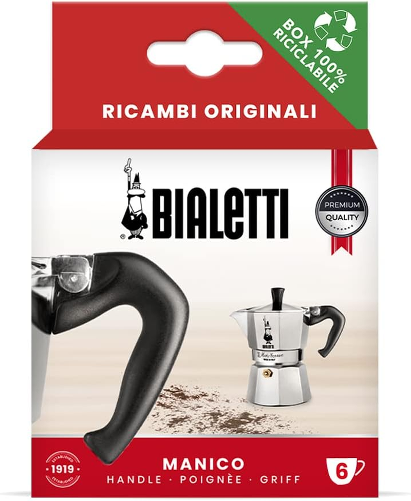 Bialetti - Spare Parts, Moka Express Replacement Handle, 3 or 4 Cup, Thermoplastic, Black image number 1