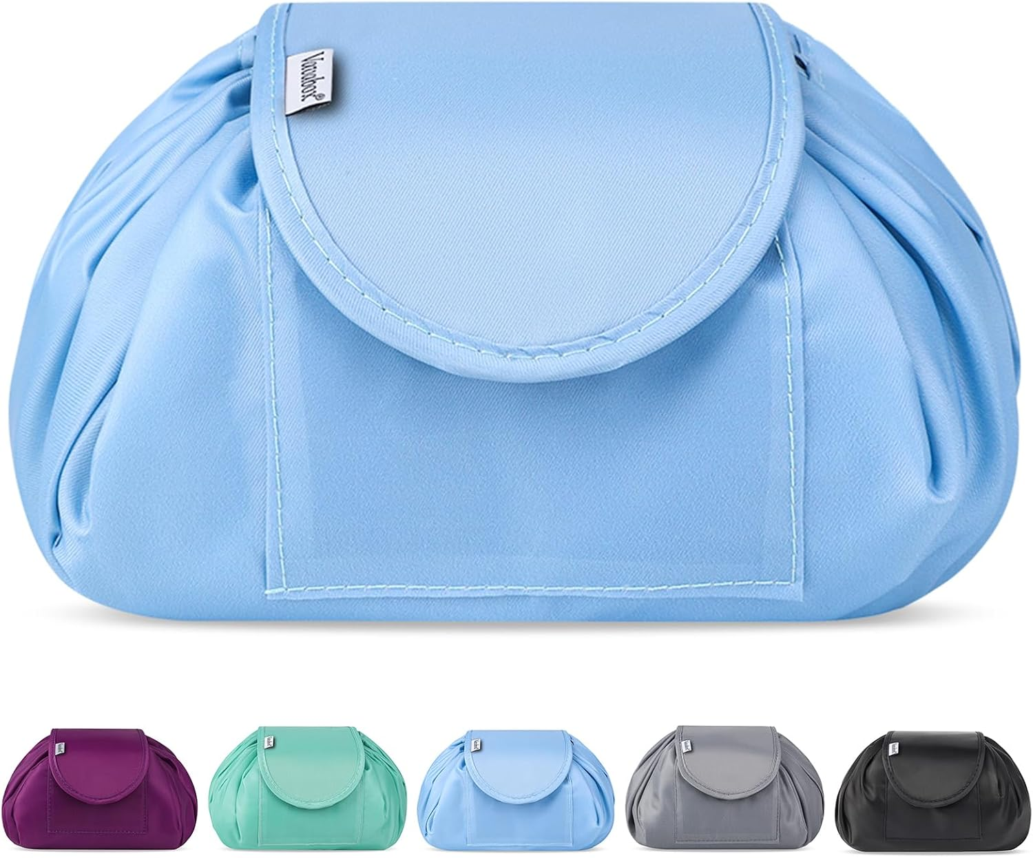 Lazy Drawstring Makeup Bags, Large Capacity Waterproof Travel Portable Cosmetic Bag Pouch Makeup Pouch Storage Organiser for Women Girl, Pink Leopard, 57 Cm, Drawstring Makeup Bag