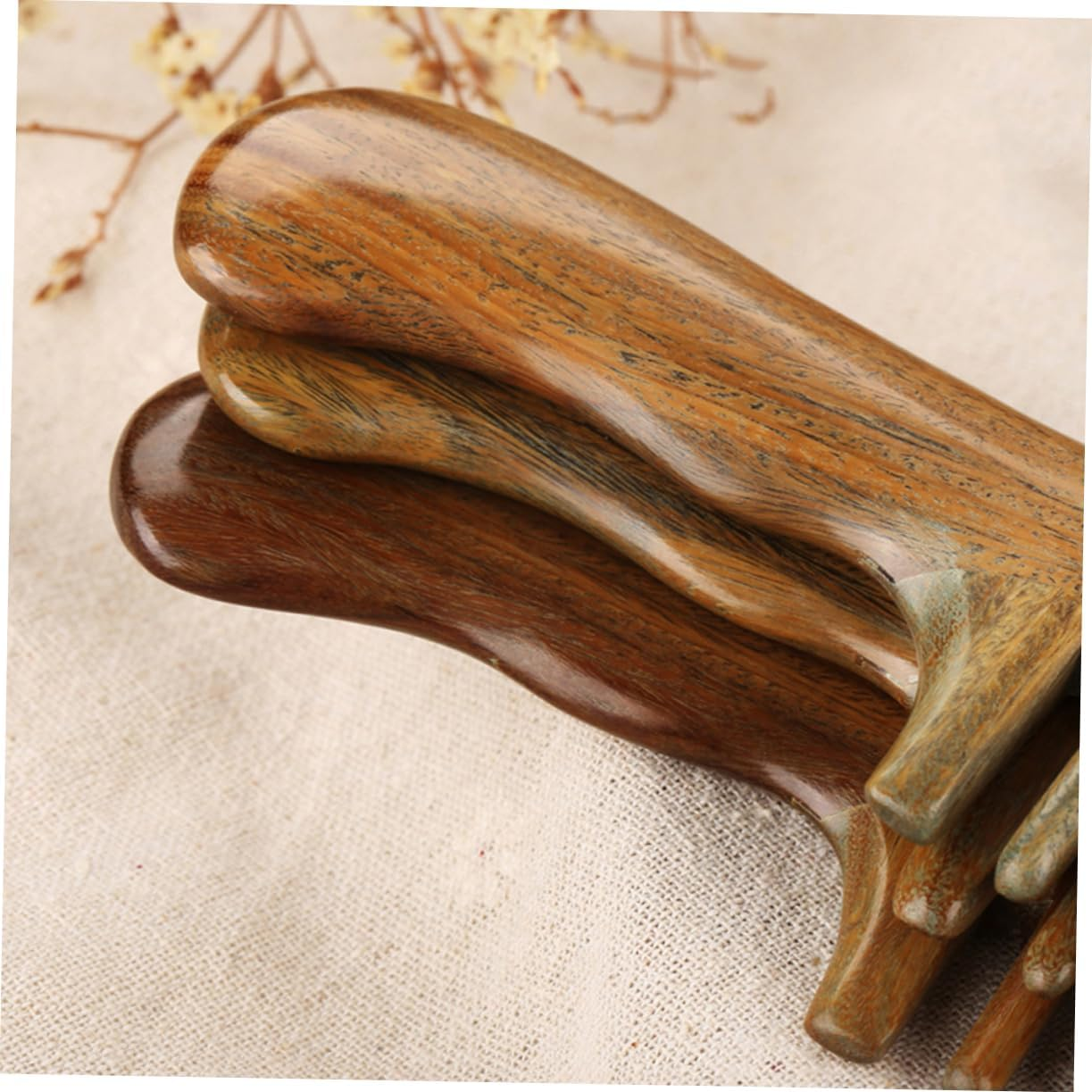 Baluue 2Pcs Natural Sandalwood Combs Set for Women Wide Tooth Fine Tooth Hair Comb Portable for Daily Use and Travel image number 4