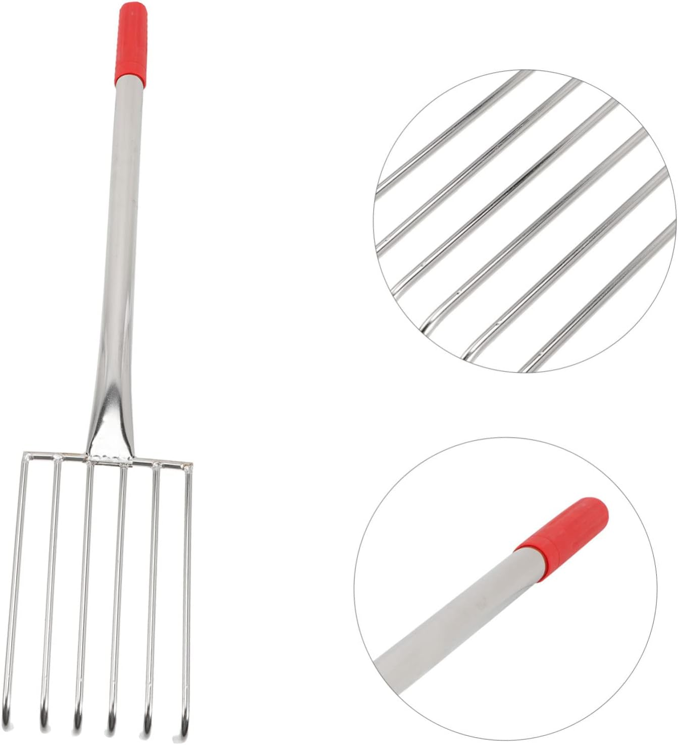 BESPORTBLE Stainless Steel Garden Rake Comfortable Handle Rake for Digging and Loosening Soil for Lawns Yards and Beach Use image number 2