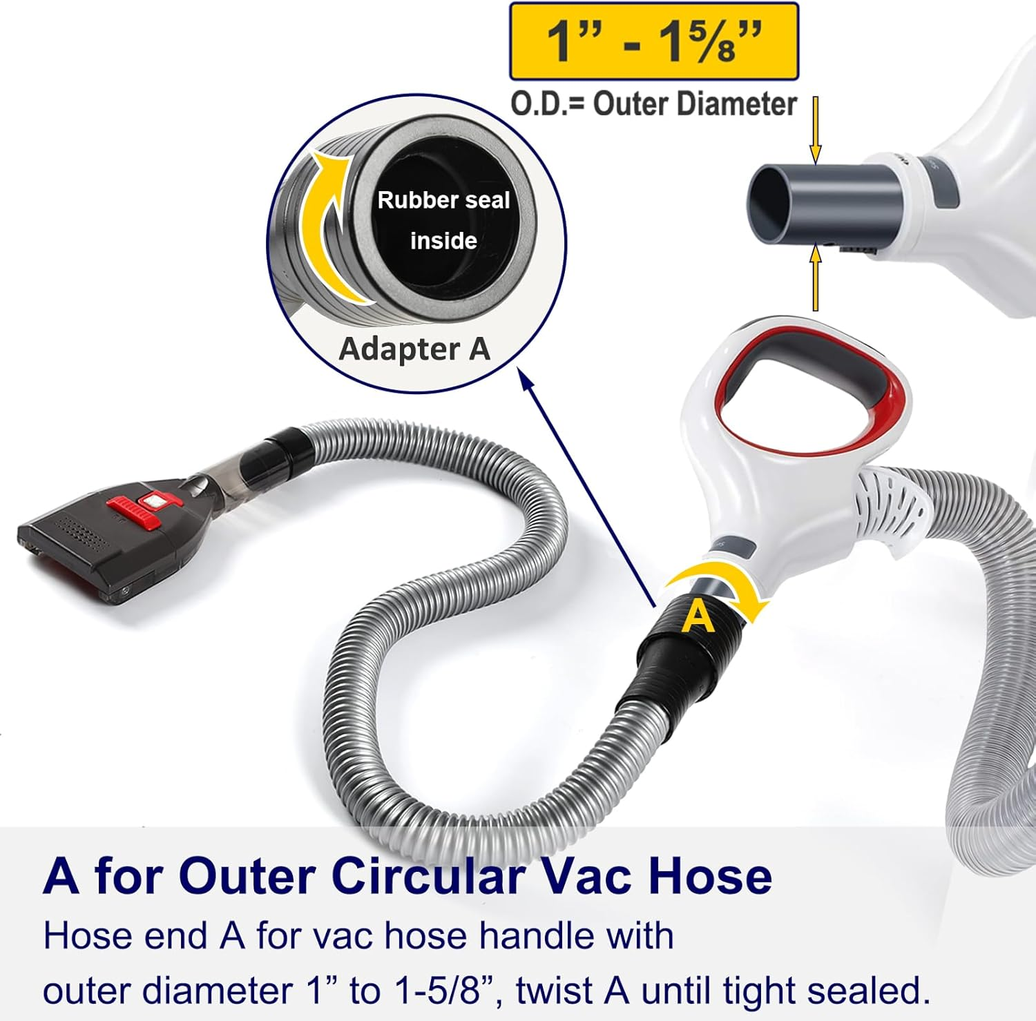 Portek Dog Brush Vacuum Attachment, Shedding Grooming Tool Pet Hair Undercoat Remover, Ideal for Puppy Cat Loose Fur, Groom Comb as Deshedding Groomer, Extension Hose Adapters Fit Most Cleaners Gray image number 1