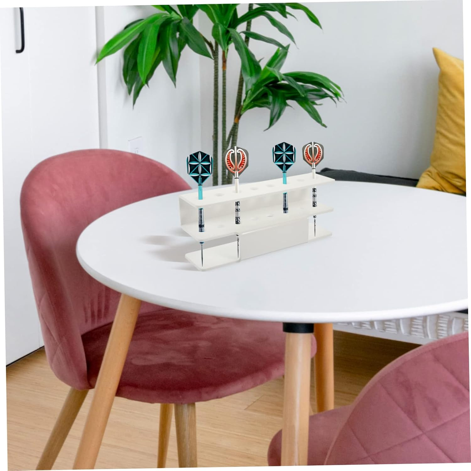 1 Set Darts Wall Mount Portable Dart Board Wall Hangers Dart Supply Dart Storage Board Wall Mount Dart Holder Darts Rack Storage Rack White Outdoor Fitness Acrylic - White image number 2