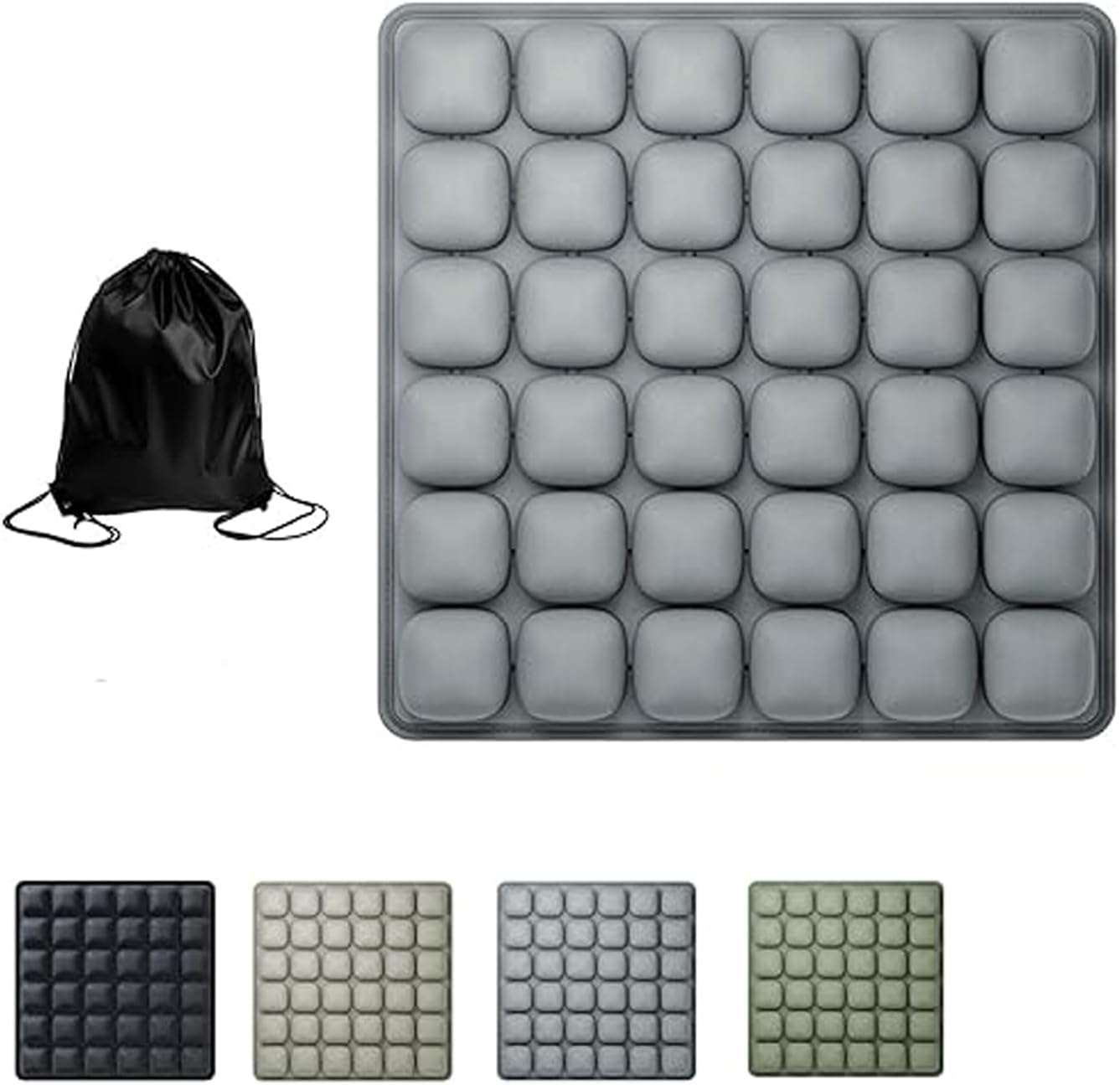 Quintin Travel Cushion,3D Air Cell Inflatable Air Seat Cushion with Storage Bag, Portable Travel Comfort Pad for Car, Office Chair, Wheelchair (Black) image number 4