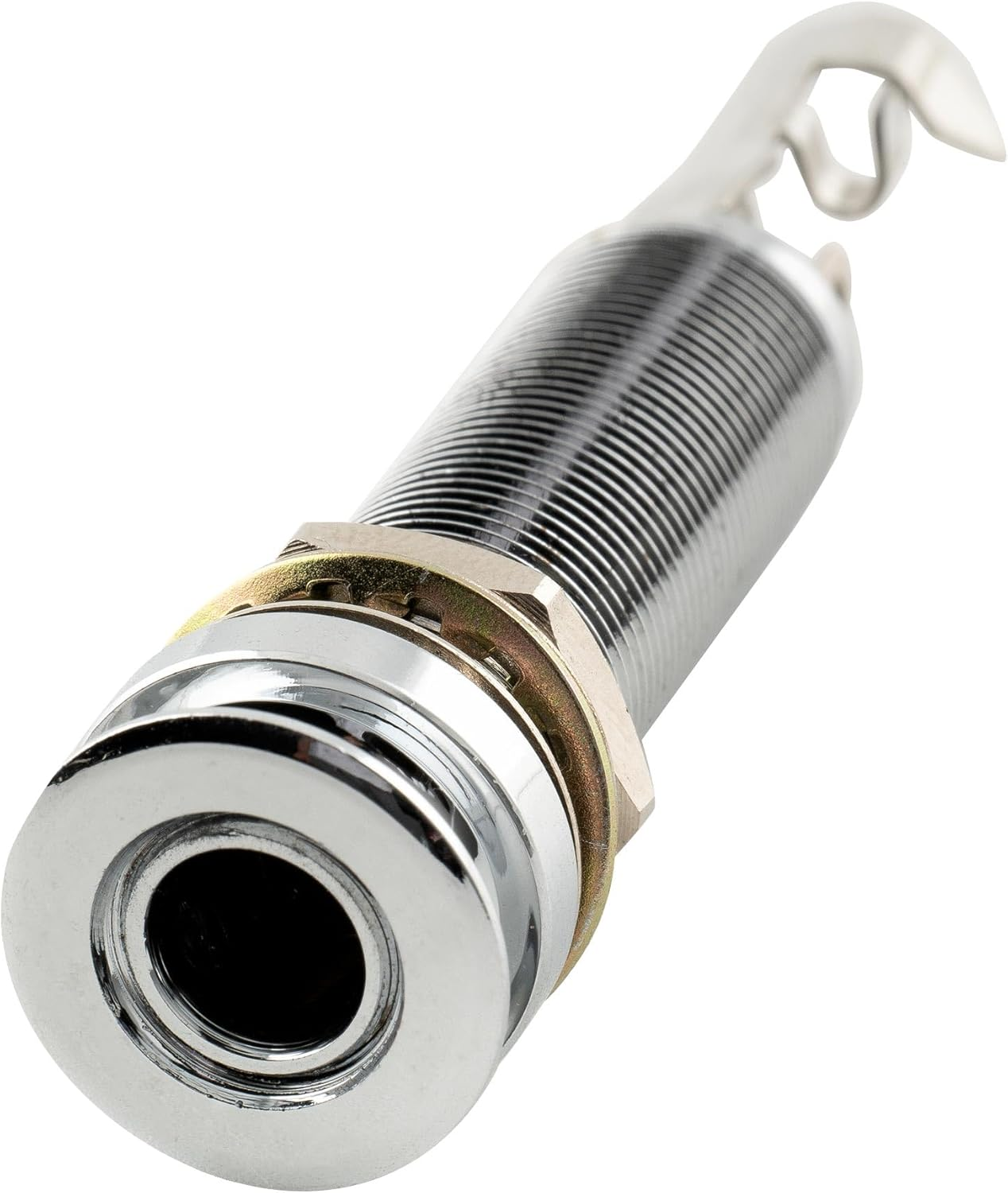 Musiclily Pro 1/4 Inch Mono/Stereo Endpin Output Jack Strap Button Threaded Jack Socket for Acoustic Guitar Bass, Chrome image number 6