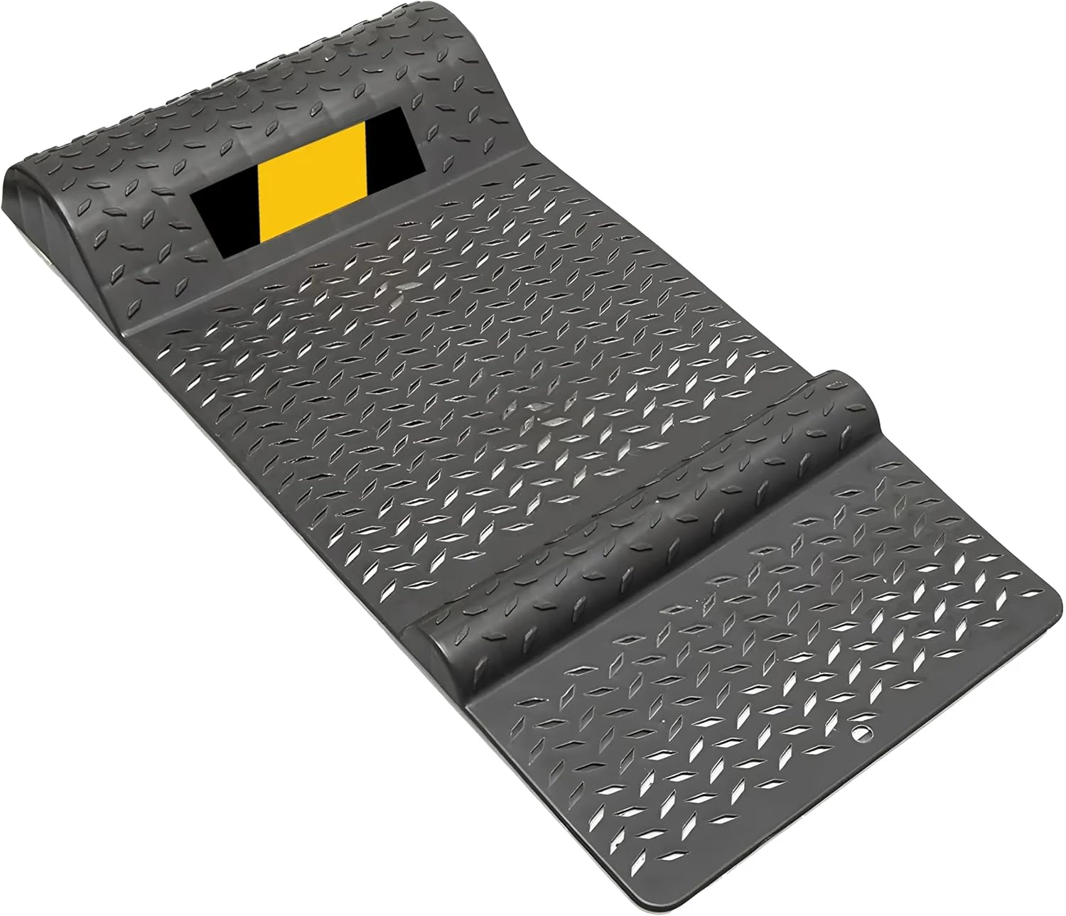 EZONEDEAL Car Parking Mat Garage Wheel Stopper Parking Aid, Tire Guides for Cars, Trucks & Vehicles Nti-Skid Grips, Easy Install Adhesive, Carry Handles & Reflective Strips, Black image number 2