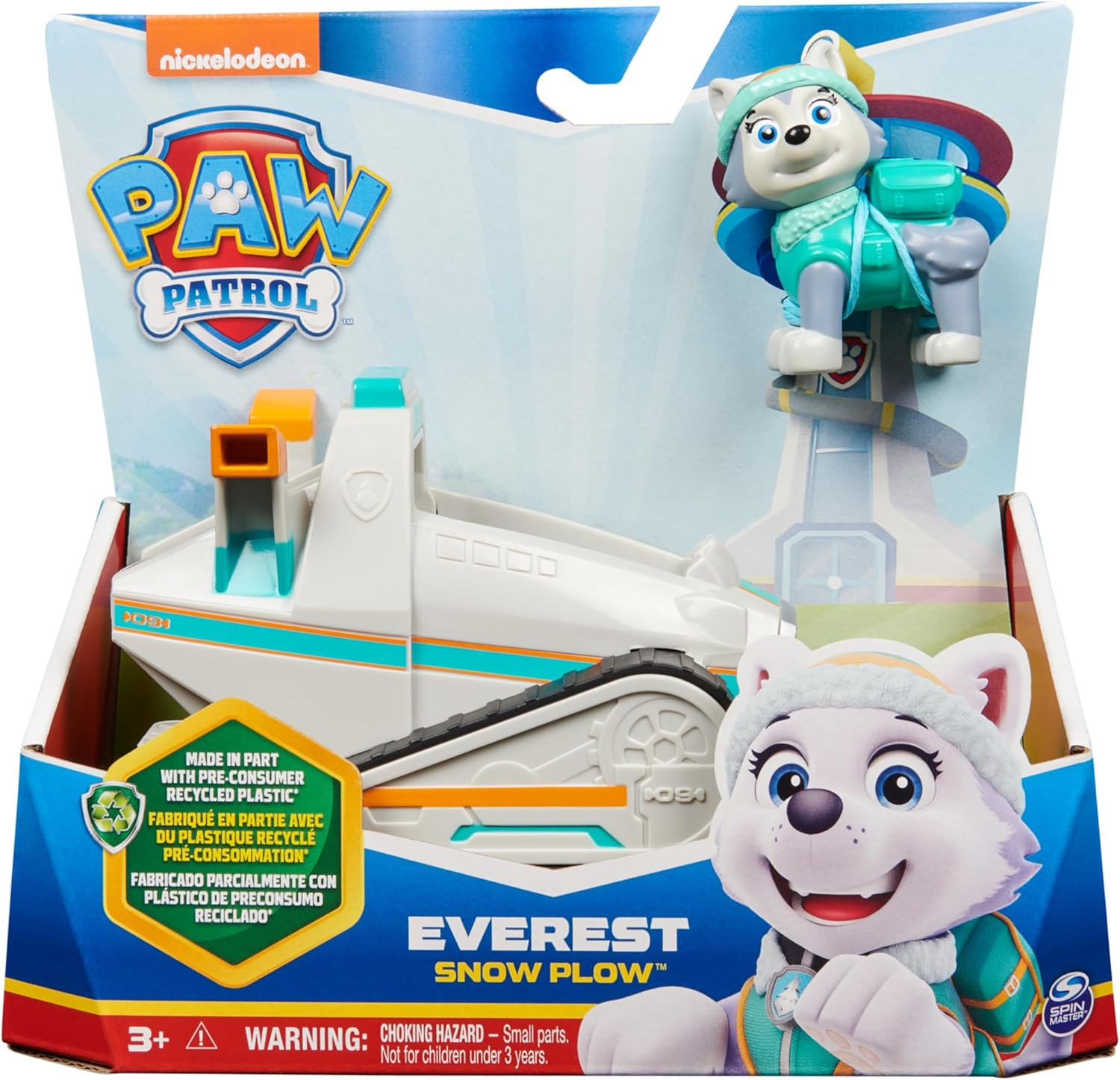 PAW Patrol, Everest&rsquo;S Snow Plow, Toy Car with Collectible Action Figure, Sustainably Minded Kids&rsquo; Toys for Boys & Girls Aged 3 and Up