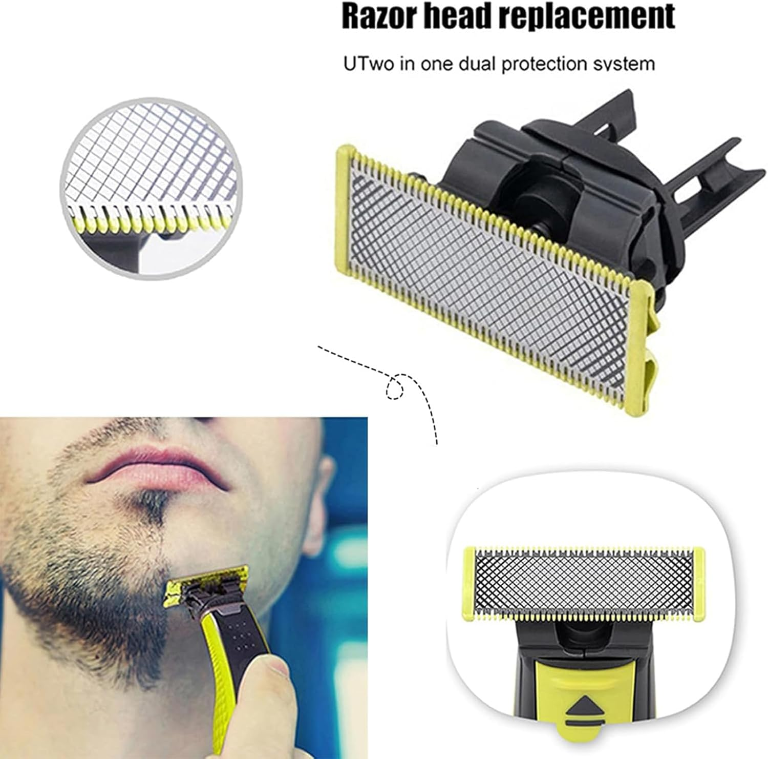 2Pcs One Blade Replacement Head Suitable for Oneblade Razor, PIOGHAX Replacement Blade Fits All Oneblade Handles for a Smooth and Precise Shave, QP210/50, 220 2523 2520 2527, Etc image number 1
