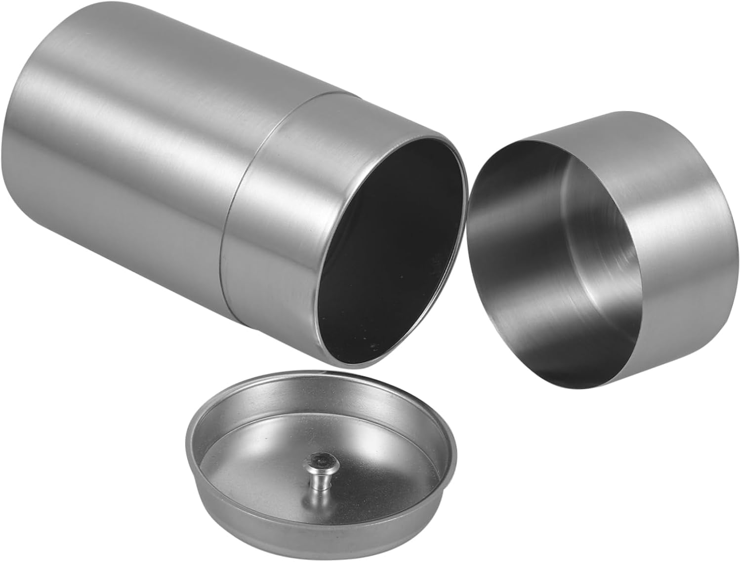 Stainless Steel Tea Canister with Double Sealed Lids Airtight Storage Container for Kitchen Dry Food Including Loose Leaf Tea Coffee Nuts and Grains 5.5X3.1 Inch