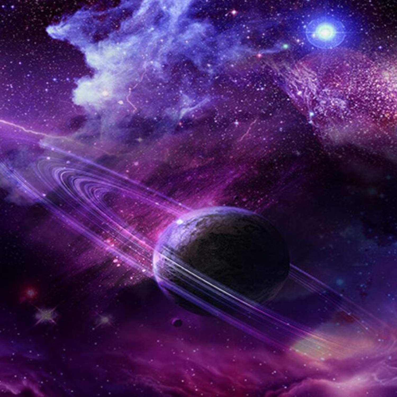 Galaxy Tapestry Starry Sky Psychedelic Space Landscape Art Print Wall Hanging for Home Decor (H51.2W59.1 Inches)