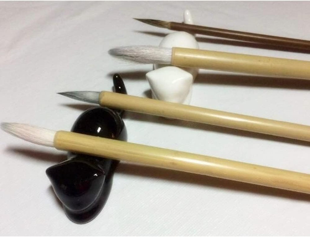 (3 Cats) - Porcelain Brush Holder Rest for Calligraphy & Sumi Brushes Ceramic Oriental Art Supply Chinese Painting Brushes Rests (3 Cats) image number 1
