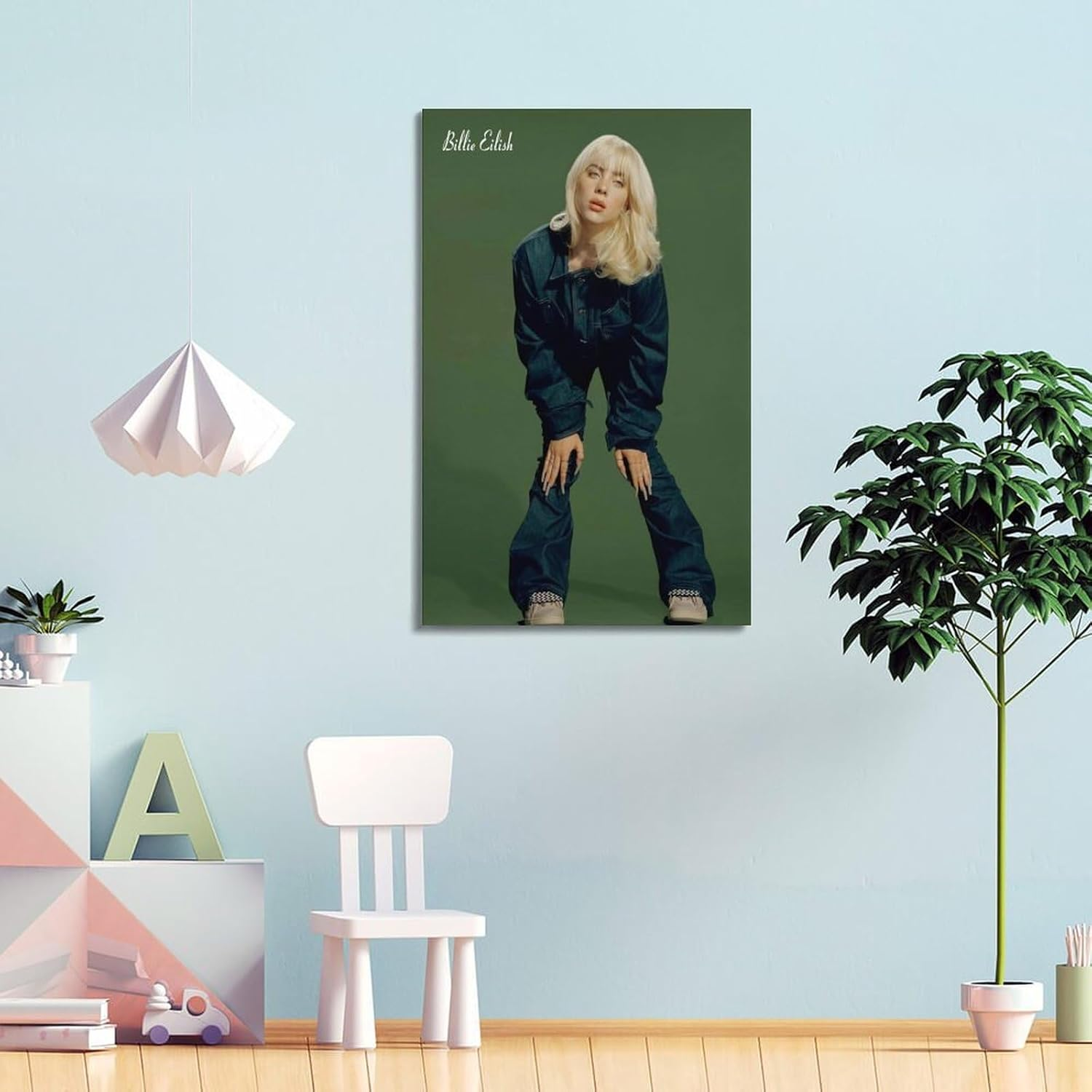 Art Music Billie Wall Art Eilish Poster Poster Canvas Painting Wall Art Picture Home Decor Print for Bedroom Living Room Dorm Study Bar Office 20X30Inch(50X75Cm) image number 4