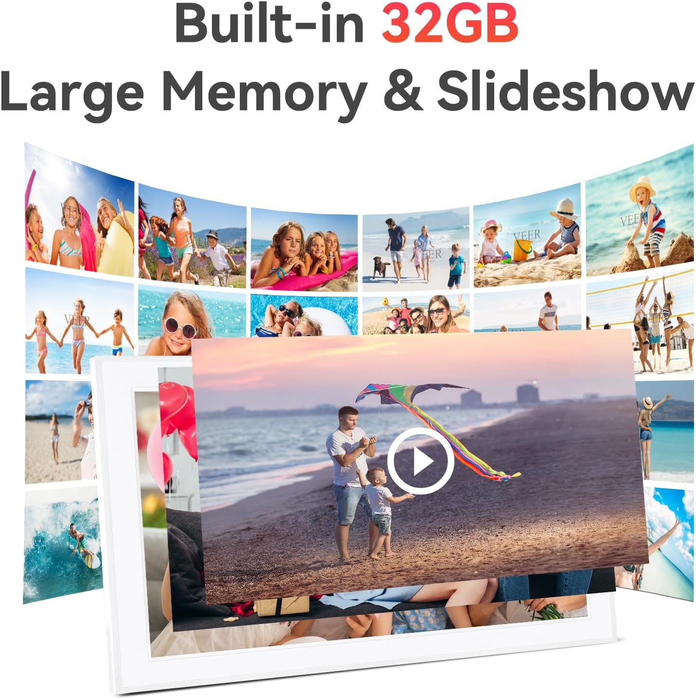 Frameo 15.6 Inch Large Digital Photo Frame 32GB Storage Space 1920X1080P FHD IPS Touch Screen Zoyue Smart Wifi Digital Picture Frame Easy Setup Share Your Photos and Videos via Free App Ideal Gifts