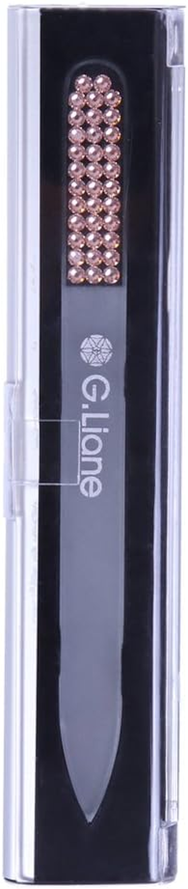 Crystal Glass Nail File Professional Double Sided Etched Crystal Nail File Set for Nail Art & Nail Care Alternative to Metal Nail Files Emery Boards & Buffer (Rainbow Black).