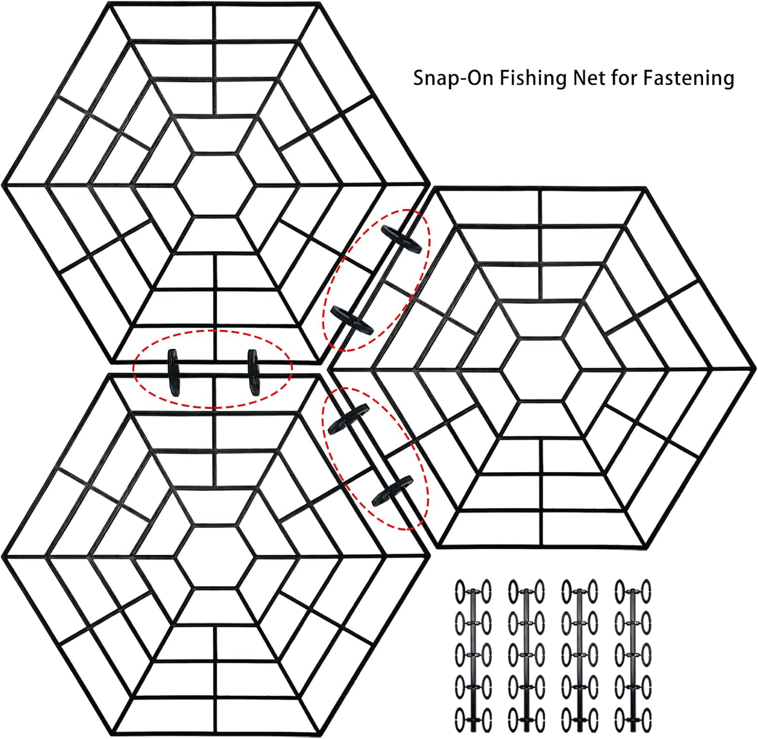 Pond Netting Floating Guard, Fish Protector, Floating Net for Pond, 20 Nets with 60 Connectors & 80 Zip Ties image number 5
