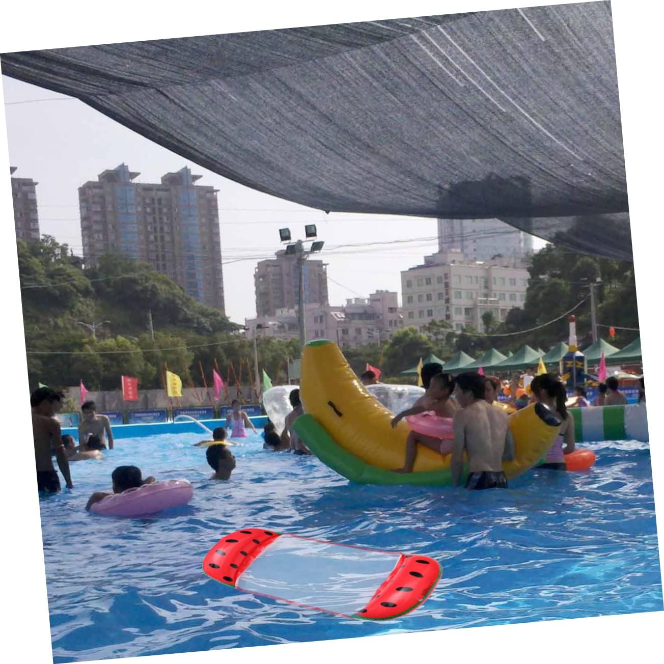 1Pc Swimming Floating Bed Swimming Pools for Adults Floating Mat Pool Float Hammock Recliner Chair for Adults Floaties Pool Rafts Summer Pool Chaise Longue Inflatable image number 2