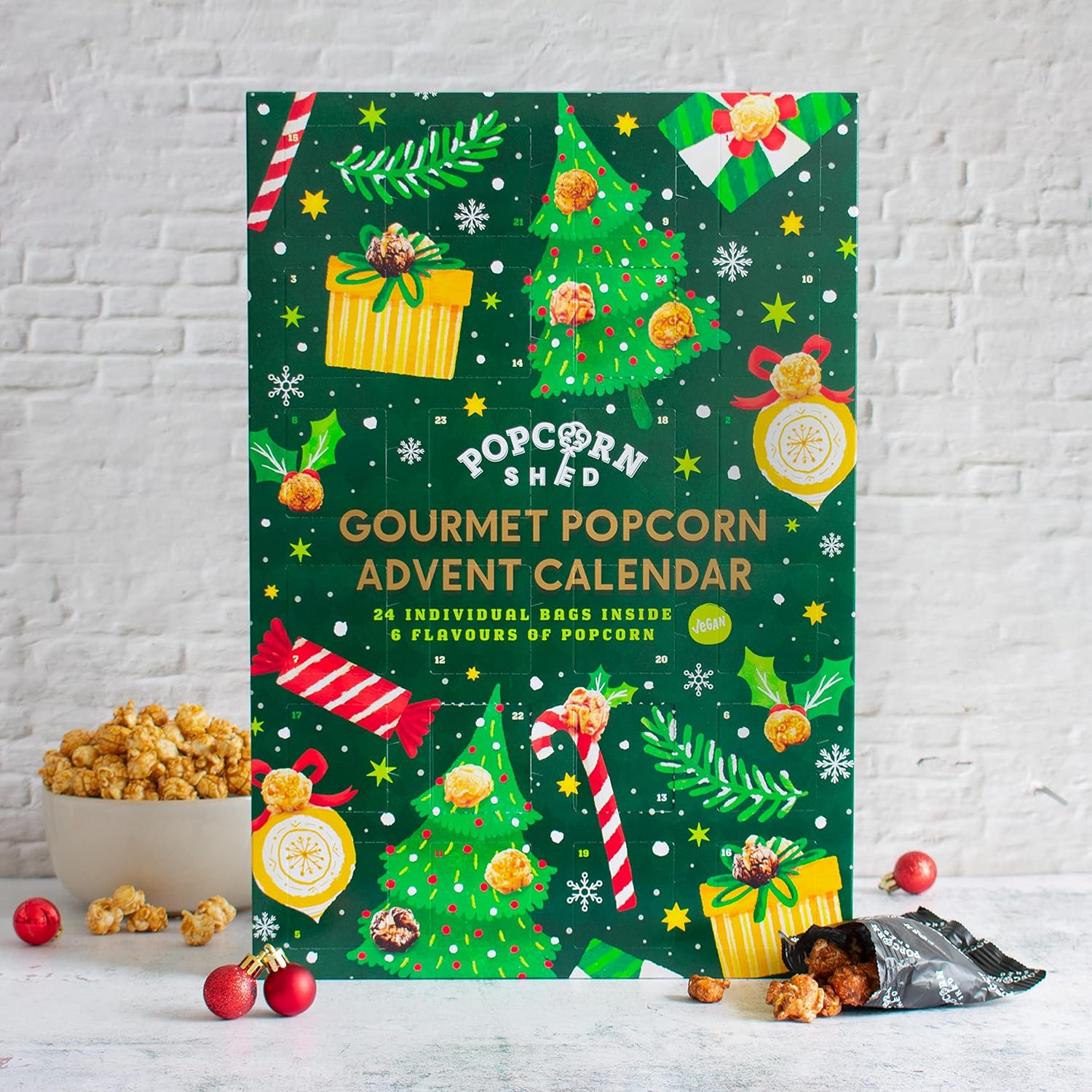 Popcorn Shed Gourmet Popcorn Advent Calendar 2024, 24 Days of Popcorn - 6 Luxury Flavours, Vegan and Gluten Free Foodie Gift, Non-Chocolate Advent Calendar image number 5