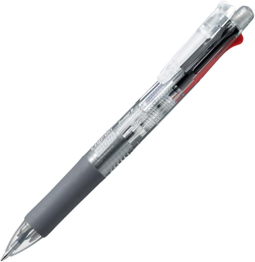 Zebra B-B4SA1-C Multi-Functional Pen, 4 Colors + Sharp Clip-On Multi, Transparent, 10 Pieces
