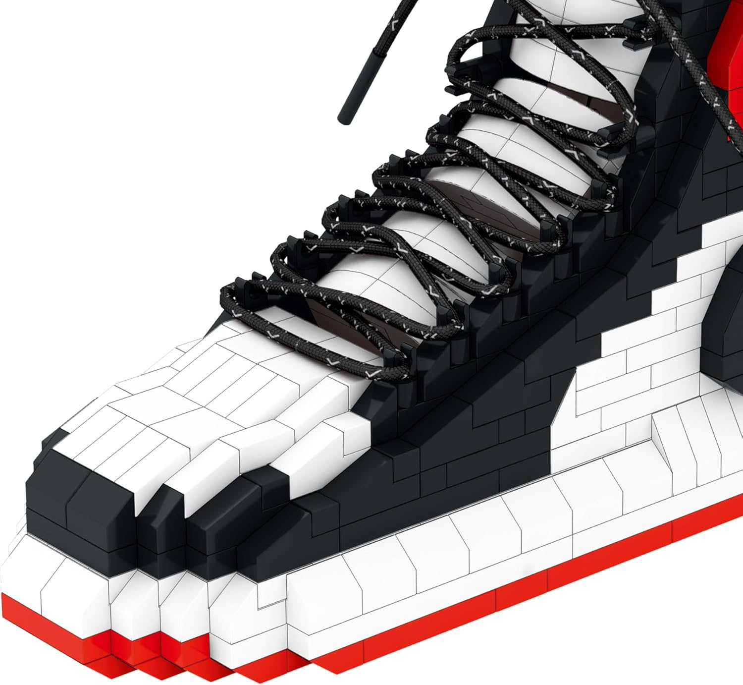 Mini Sneaker Building Blocks Set, 745 Pieces &ndash; DIY Basketball Shoe Toy for Kids (9+) & NBA Fans, Unique Gift Idea for Basketball Enthusiasts - Black-White-Red-1 image number 6