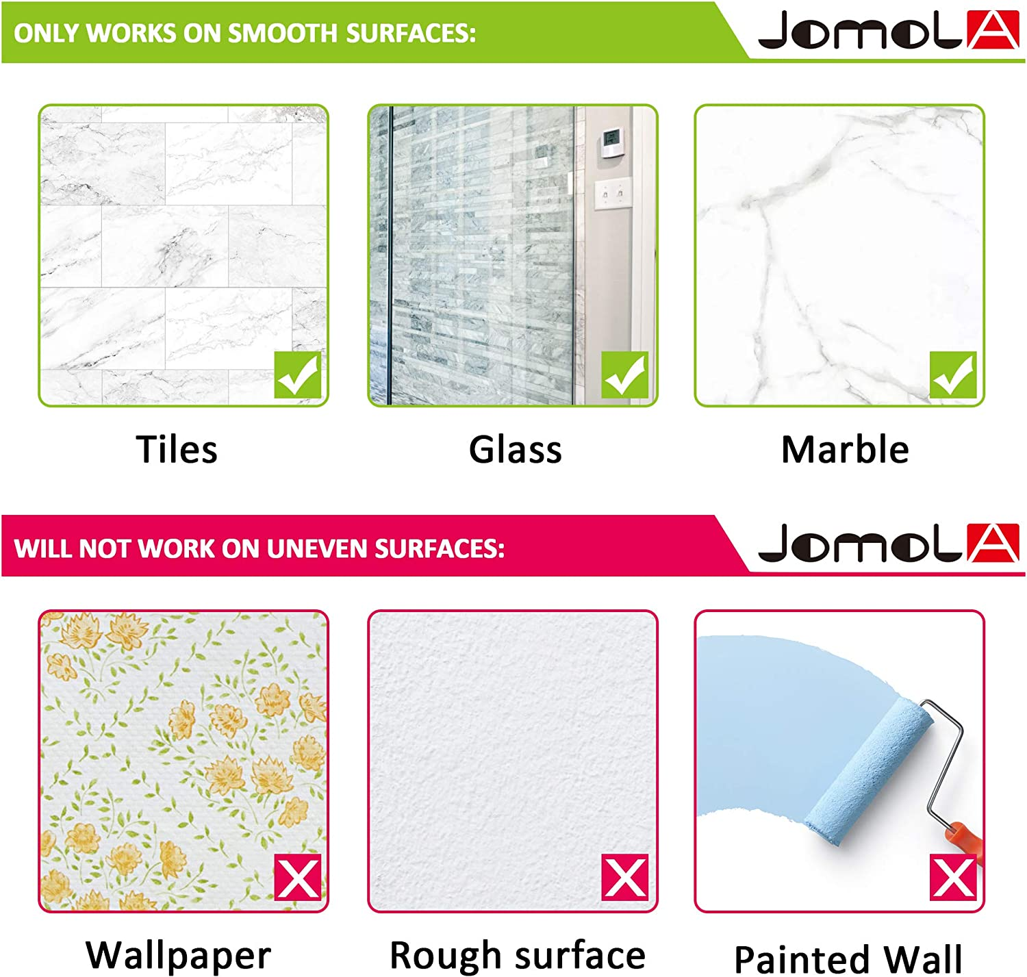 Bathroom Shower Caddy- JOMOLA Adhesive Shower Caddy Shelf for Bathroom Wall Plastic Shampoo Holder for Shower Storage Organizer Caddy Basket White image number 1