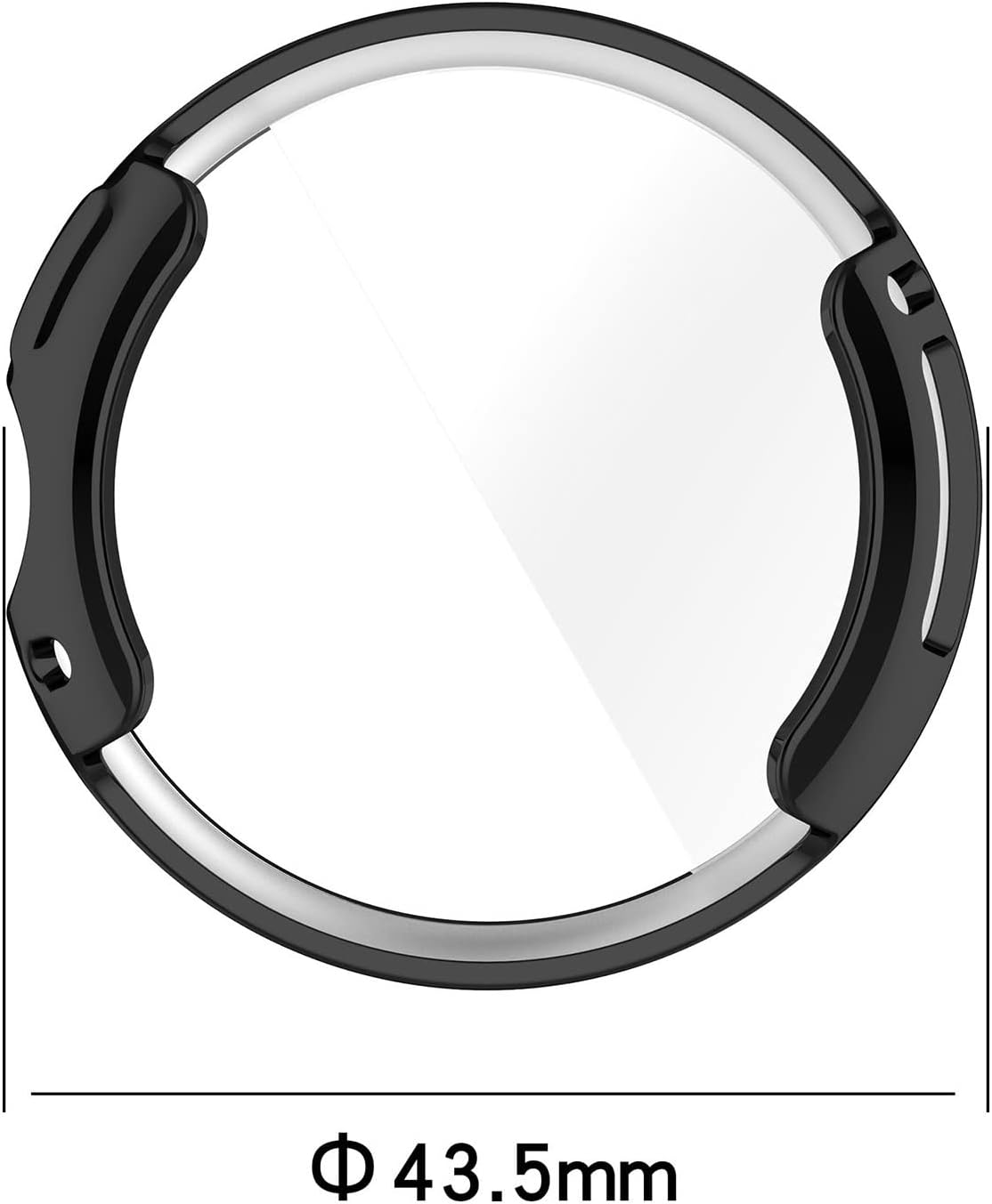 [2 Pack] Screen Protector Case for Google Pixel Watch 2 (2023)/Pixel Watch (2022), TPU Plated Full around Protective Cover for Smartwatch (Black+Clear) image number 3