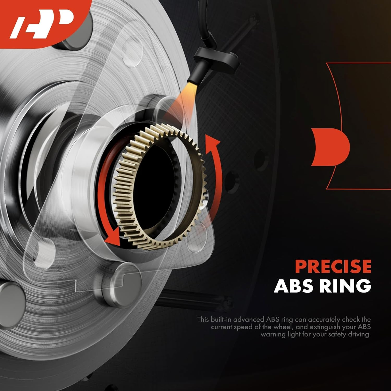 A-Premium Front Wheel Bearing and Hub Assembly with ABS & 5-Lug Compatible with Jeep JK Series - Wrangler 2011-2017, Wrangler JK 2018 image number 2