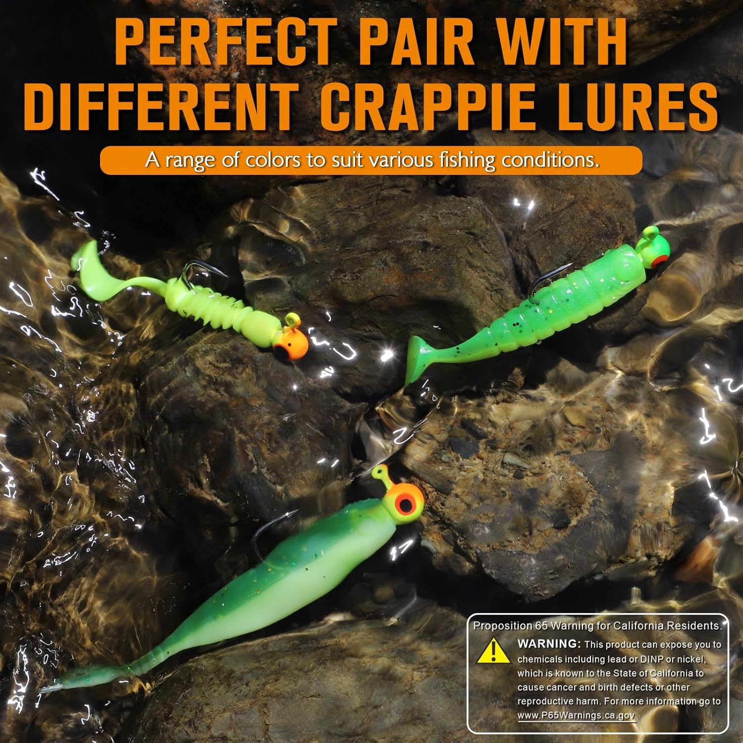 Dovesun 110Pcs Crappie Lures with Jig Heads Hooks Kit- Soft Plastic Grubs-Tubes Bait 80Pcs 1/8 1/16 1/32 Oz 30Pcs Crappie Jigs Fishing Lures Kit for Saltwater Freshwater Fishing /(120PCS-95PCS) - White image number 6